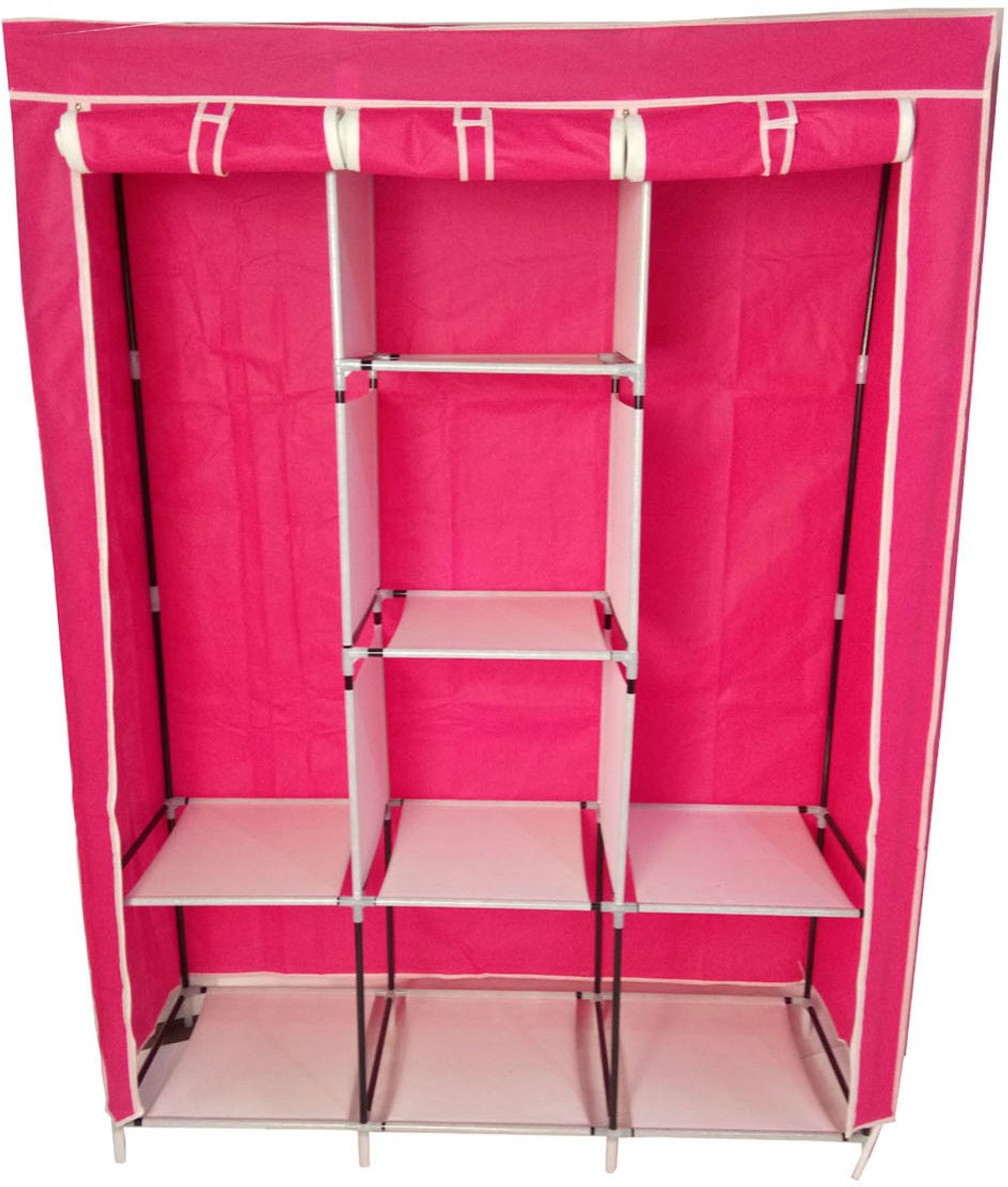 GALLAXY Cotton Collapsible Wardrobe (Finish Color - pink, DIY(Do-It-Yourself))