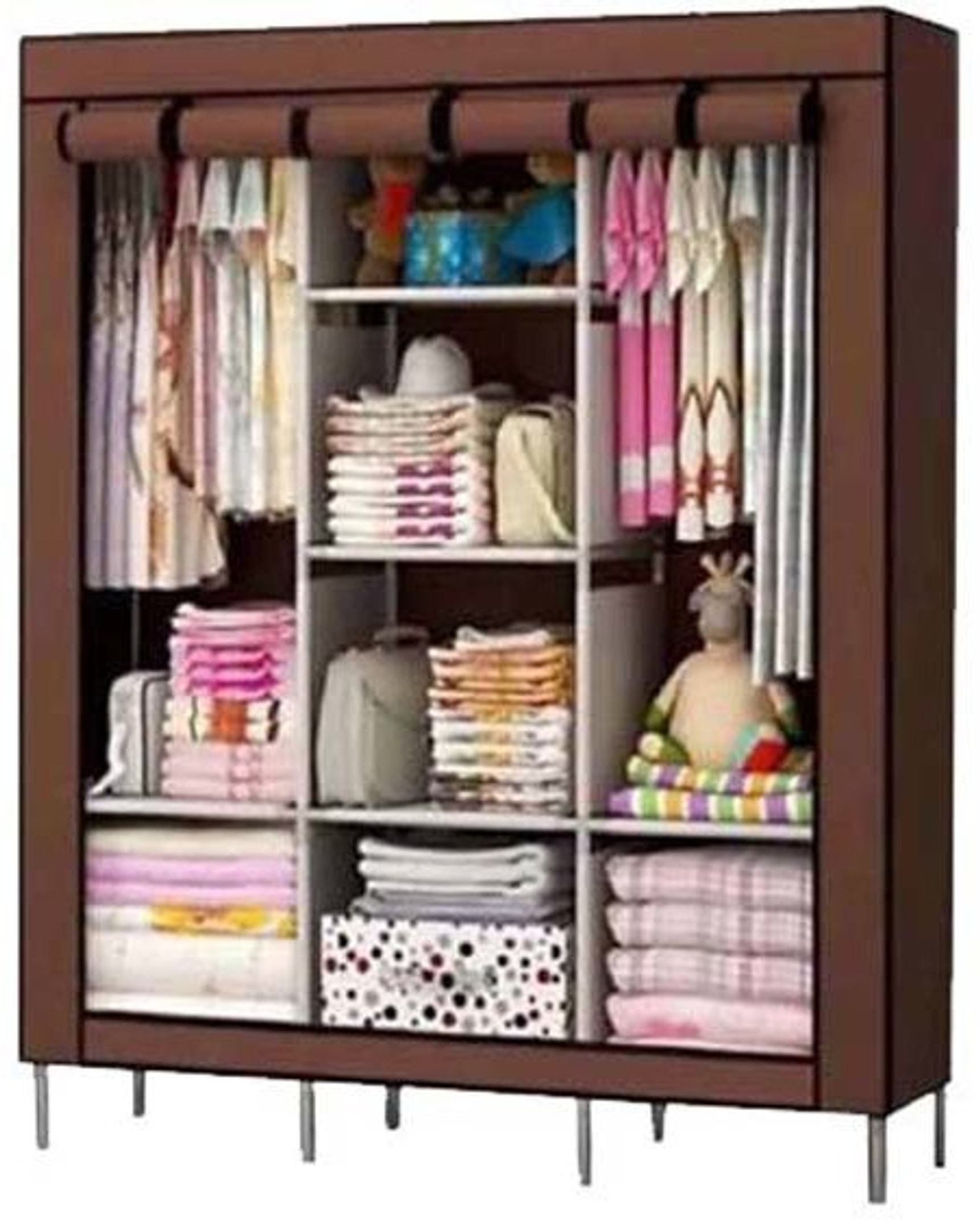 classick Cotton Collapsible Wardrobe (Finish Color - Brown, DIY(Do-It-Yourself))