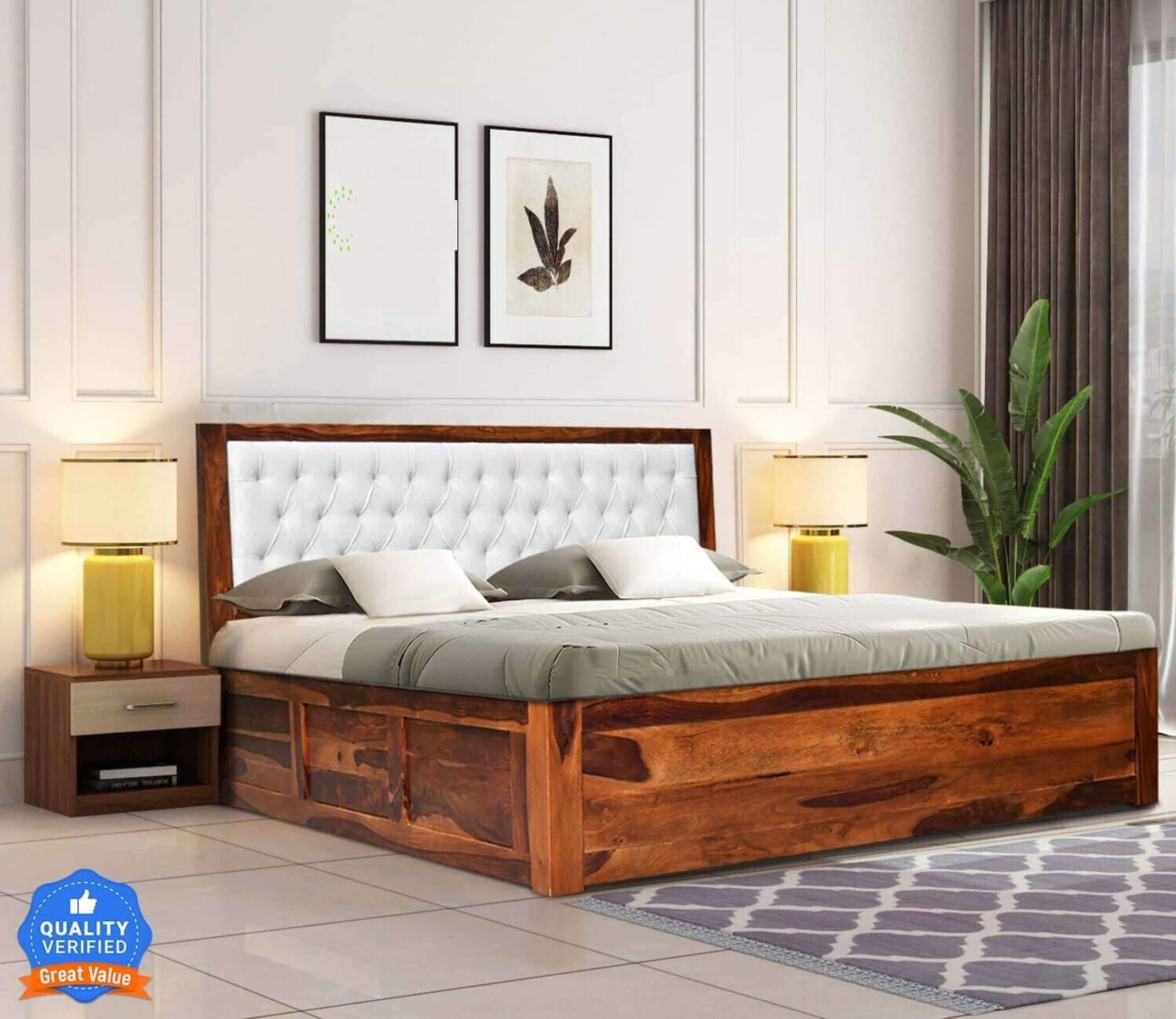 Flipkart Perfect Homes Rosewood (Sheehsma ) Solid Wood King Box Bed, 208 cm x 188 cm (6.82 ft x 6.17 ft) Price in India - Buy Flipkart Perfect Homes Rosewood (Sheehsma ) Solid Wood King Box Bed, 208 cm x 188 cm (6.82 ft x 6.17 ft) online at Flipkart.com
