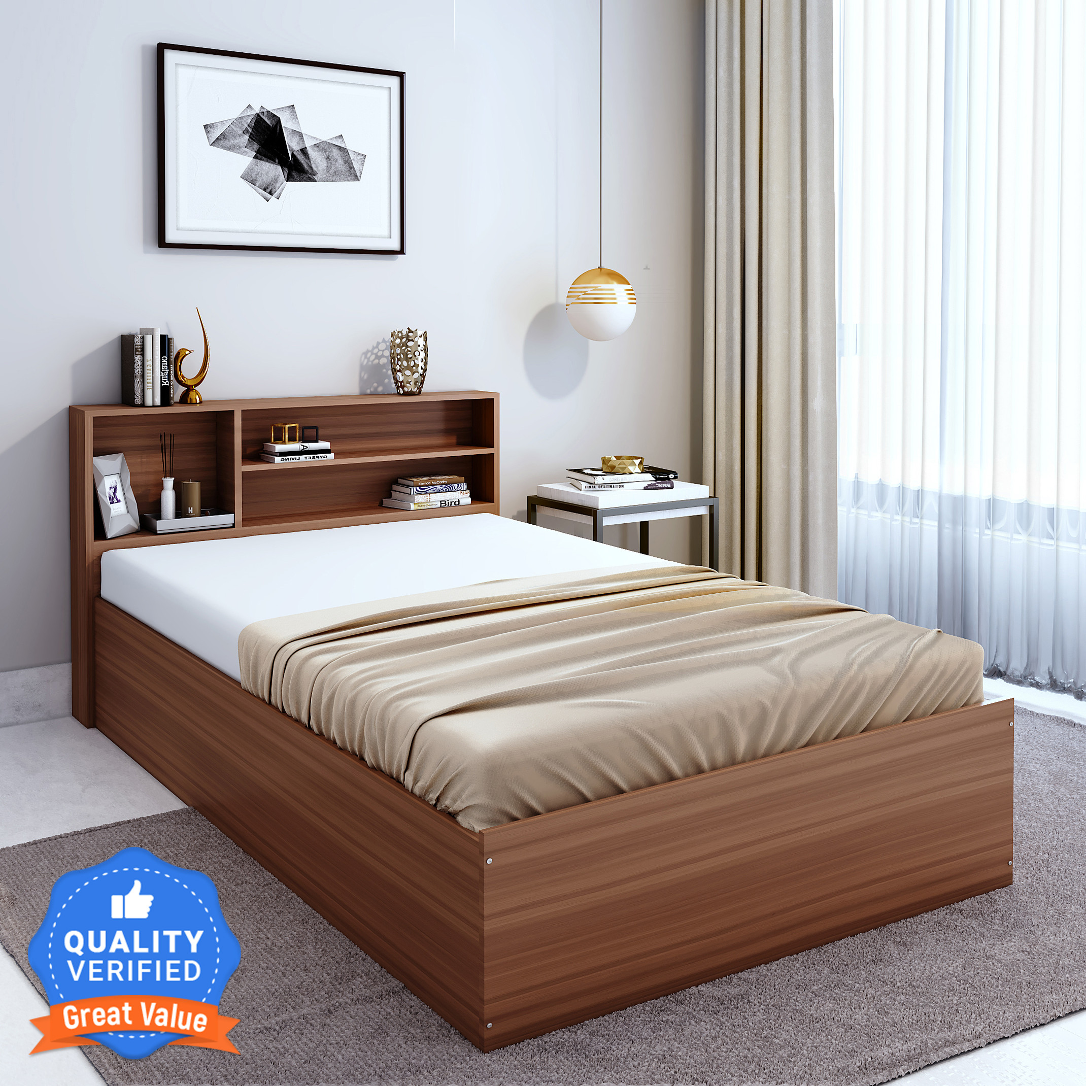 Flipkart Perfect Homes OPUS Engineered Wood Single Bed, 102 cm x 216.66 cm (3.35 ft x 7.11 ft) Price in India - Buy Flipkart Perfect Homes OPUS Engineered Wood Single Bed, 102 cm x 216.66 cm (3.35 ft x 7.11 ft) online at Flipkart.com