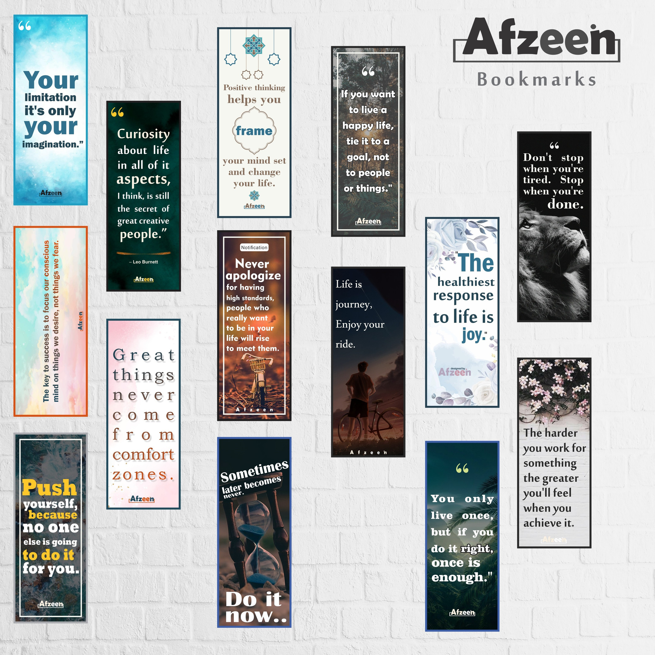 Afzeen Motivational Bookmarks for book lover Set of 15 Synthetic Paper Bookmark (Motivational, Multicolor)