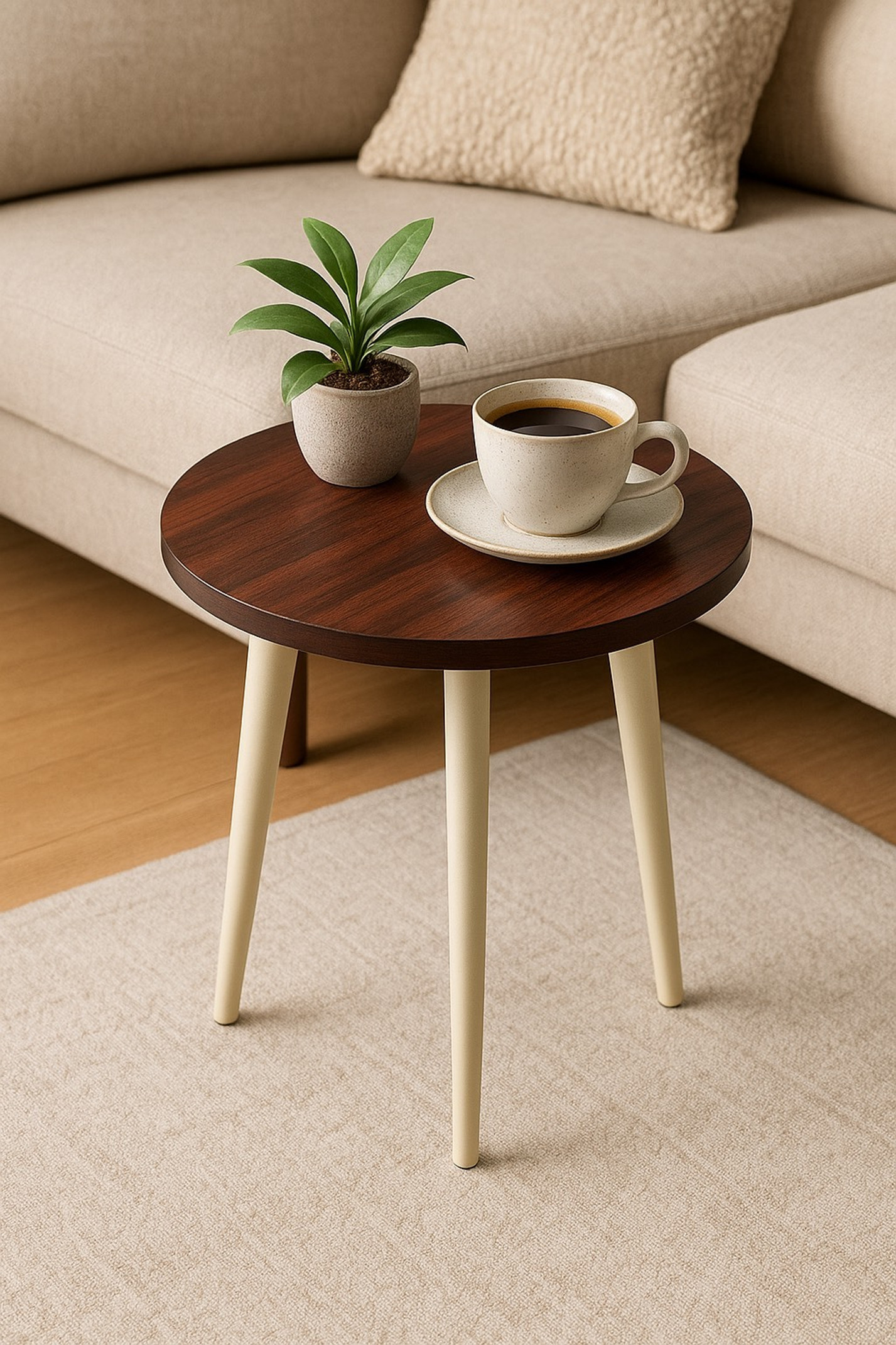 Device Bas with BROWN ART SHOPPEE Side Table,End Table for Living Room,Wood Accent Table Side Table with Wood Legs Engineered Wood Coffee Table (Finish Color - brown, DIY(Do-It-Yourself))