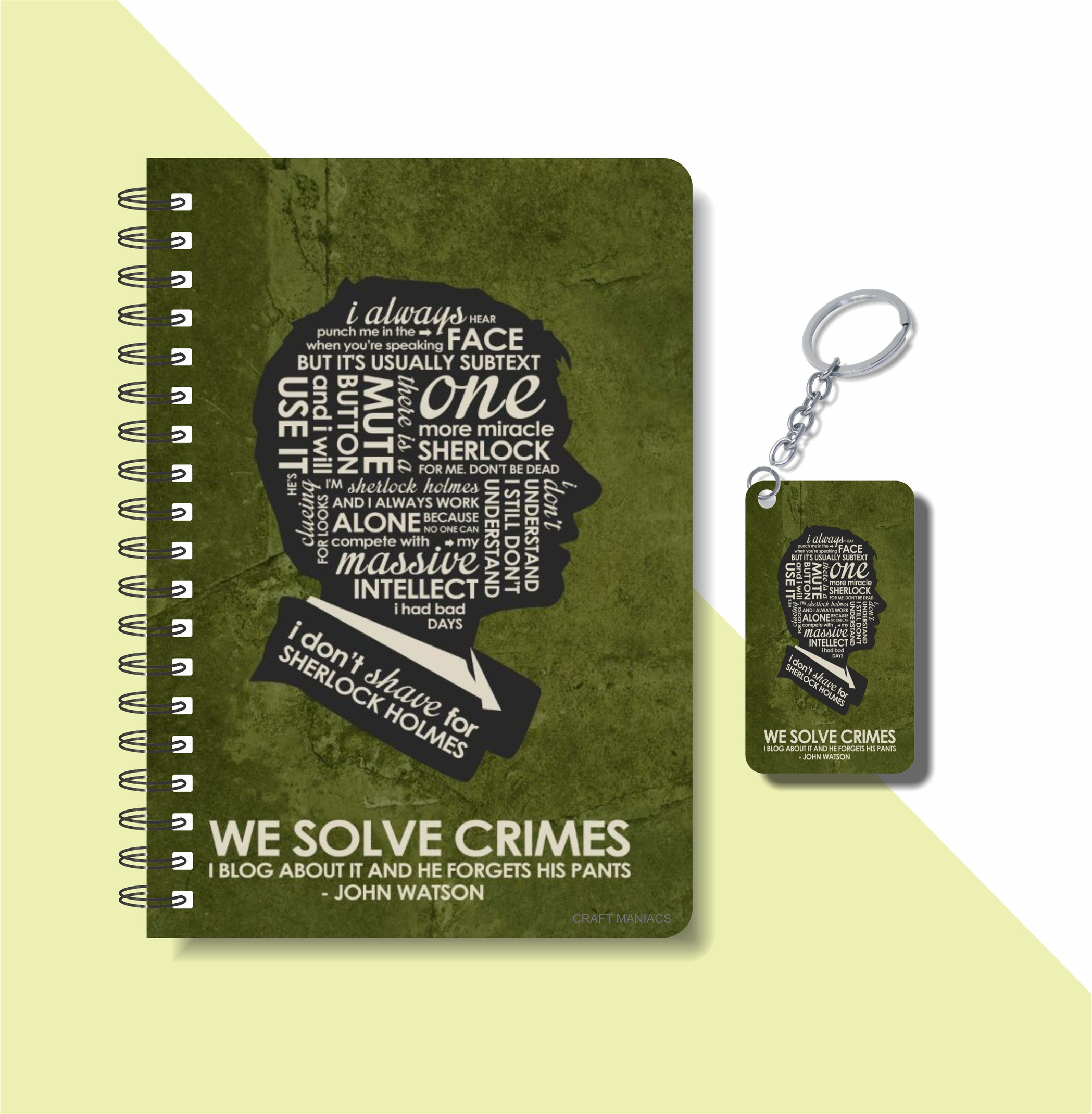 craft maniacs SHERLOCK A5 Notebook RULED 160 Pages (Green)