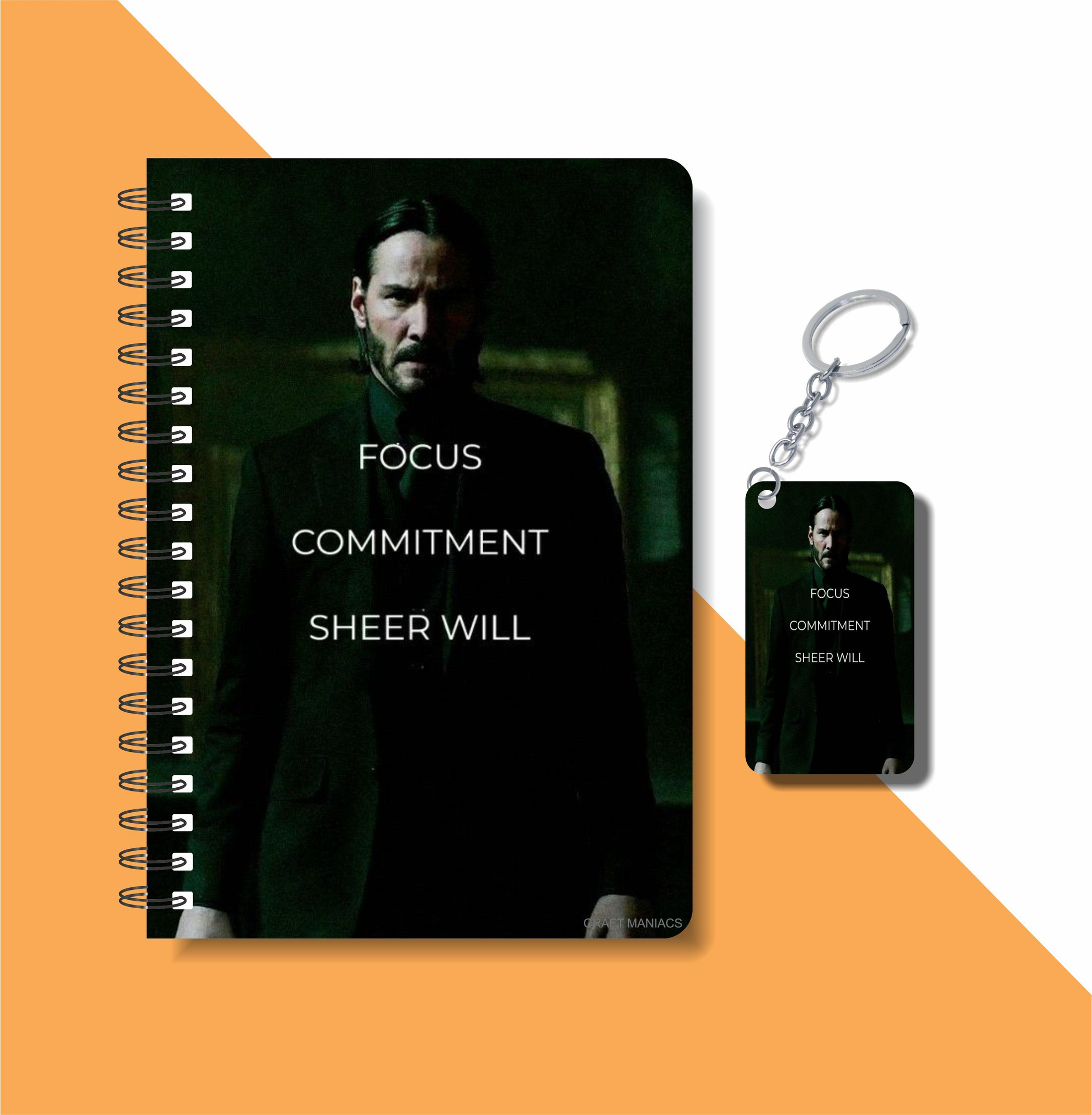 craft maniacs JOHN WICK 2023 NOTEBOOK COLLECTION A5 Notebook RULED 160 Pages (Red)