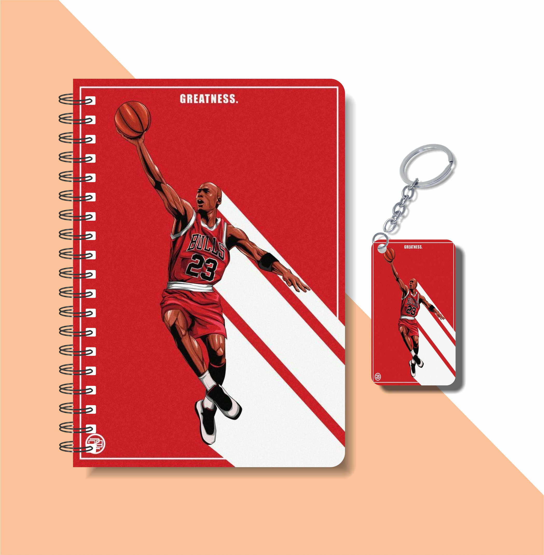 craft maniacs 2023 JORDAN DIARY + KEYCHAIN A5 Notebook RULED 160 Pages (Multicolor)