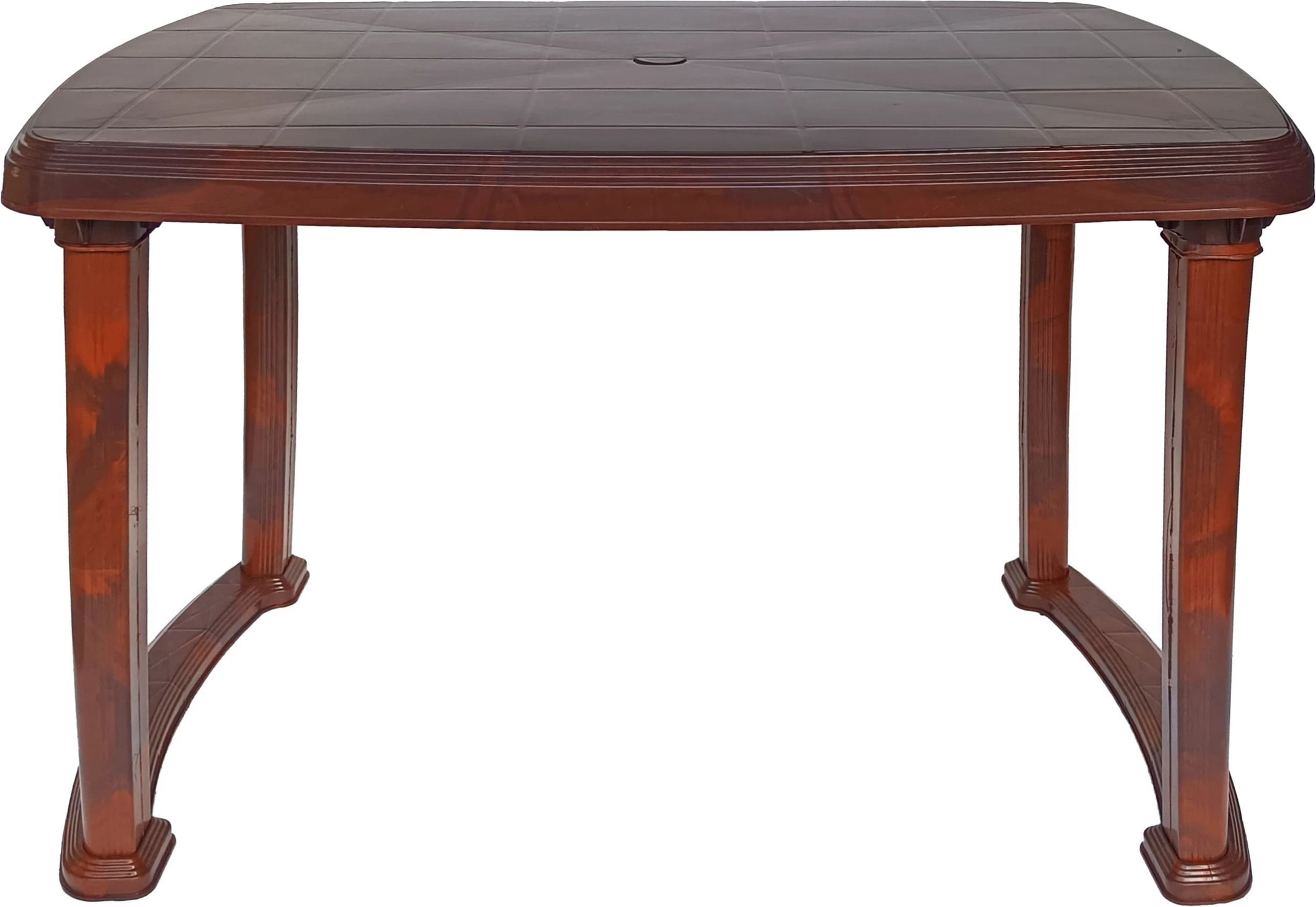 EASYDAY Arjun Plastic Dining Table For Restaurant,Home| Multipurpose Table For Outdoor| Plastic 4 Seater Dining Table (Finish Color - Brown, DIY(Do-It-Yourself))