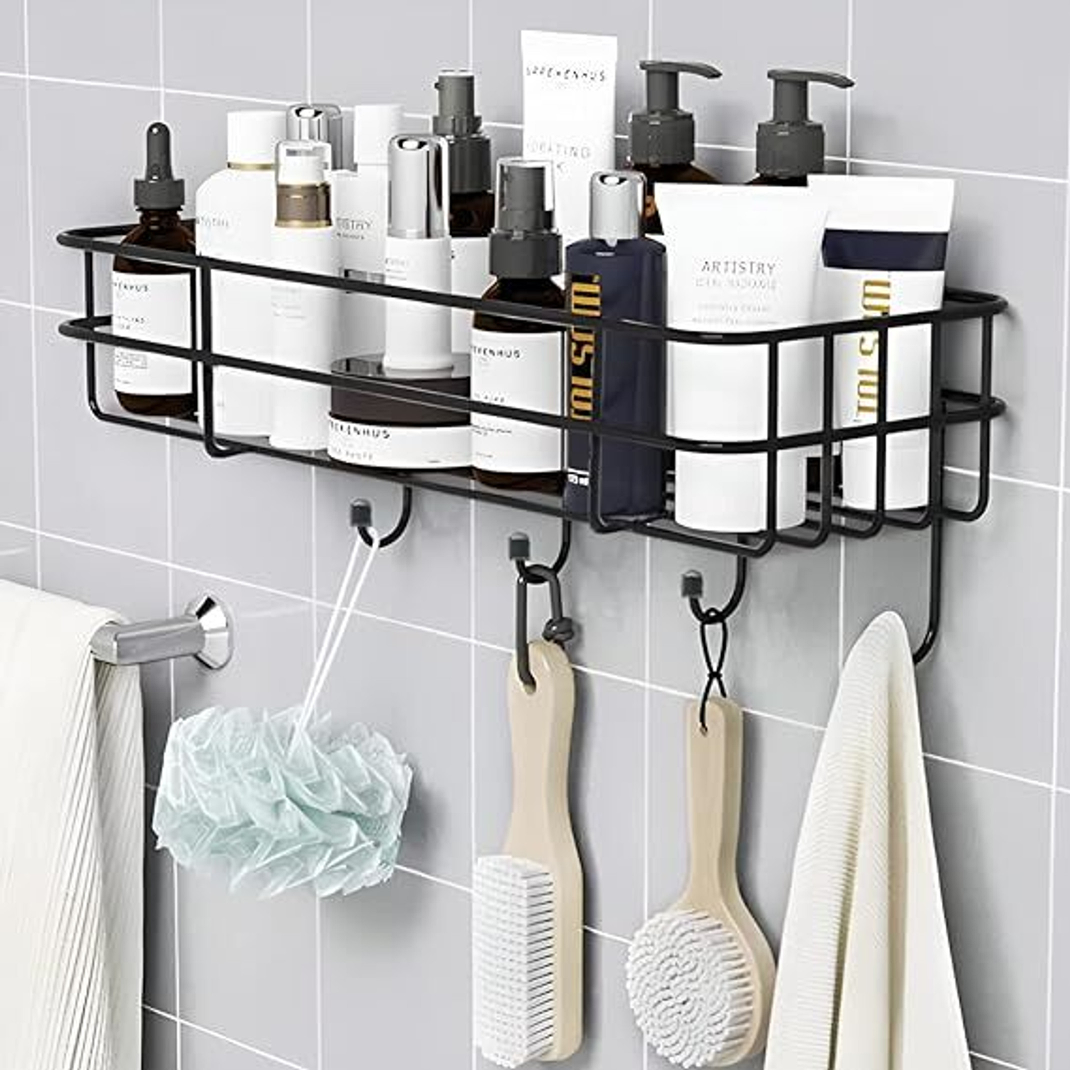 MAK BROTHERS Wall Mounted Shelf/Rack/Storage Organizer for bathroom/living Hall (pack of 1) Iron Wall Shelf (Number of Shelves - 1, Black)