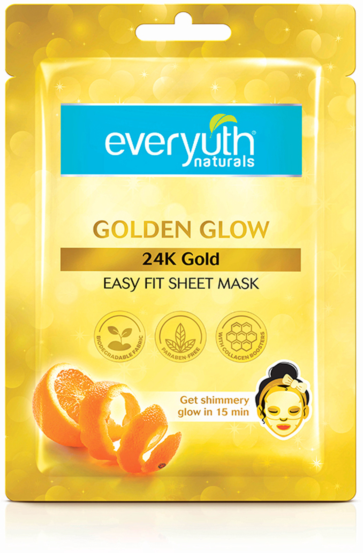 Everyuth Naturals Golden Glow 24K Gold Sheet Mask (25 ml)