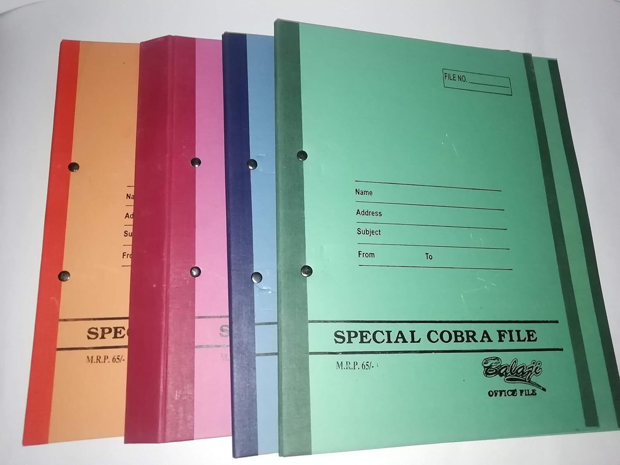 Peeplvalue Paper SBA Special Paper Premium Cobra Files with Spring Inside for Home,School (Set Of 1, Multicolor)