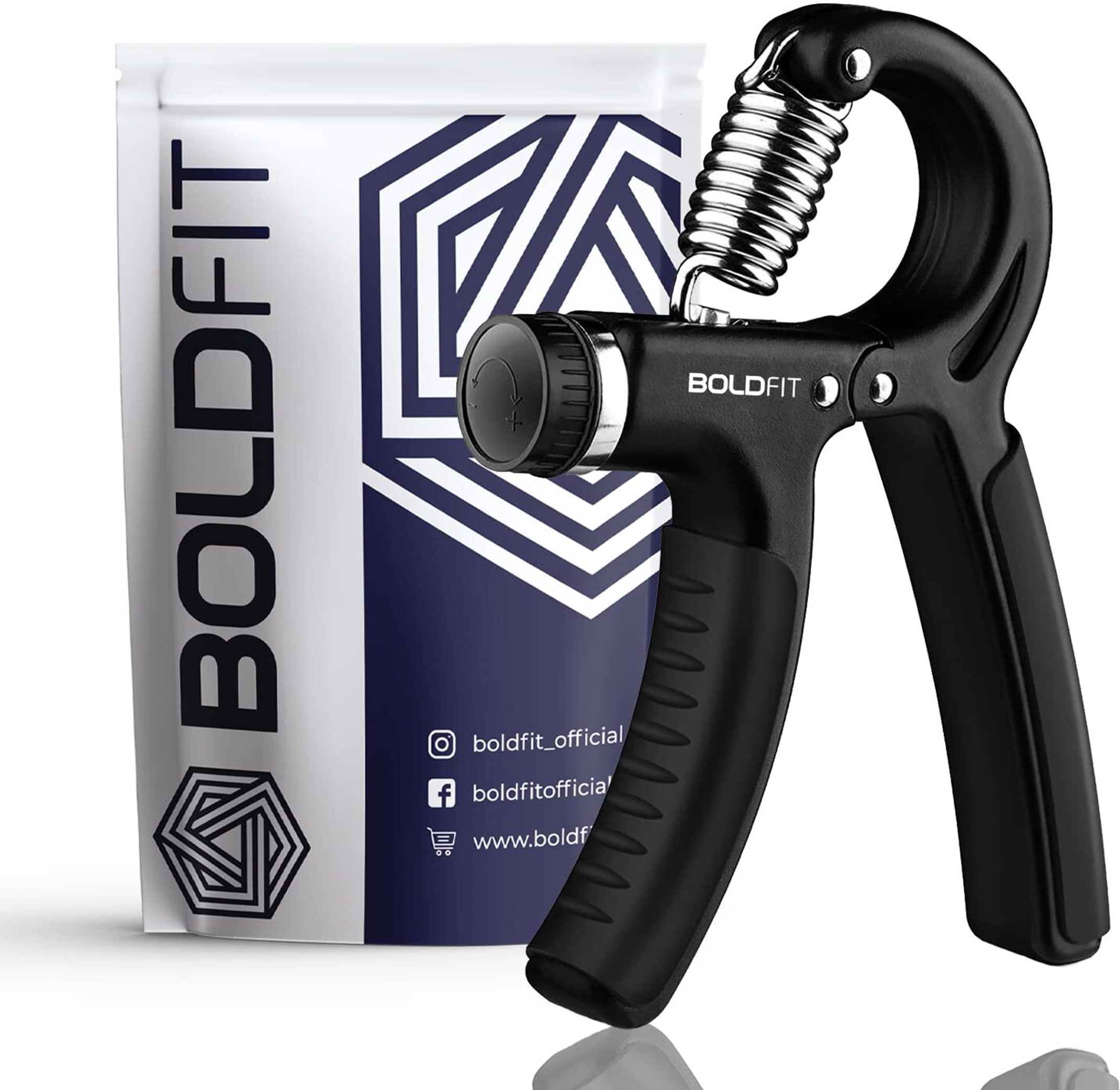 BOLDFIT Men Forearm Exercise Hand Grip/Fitness Grip (Black)