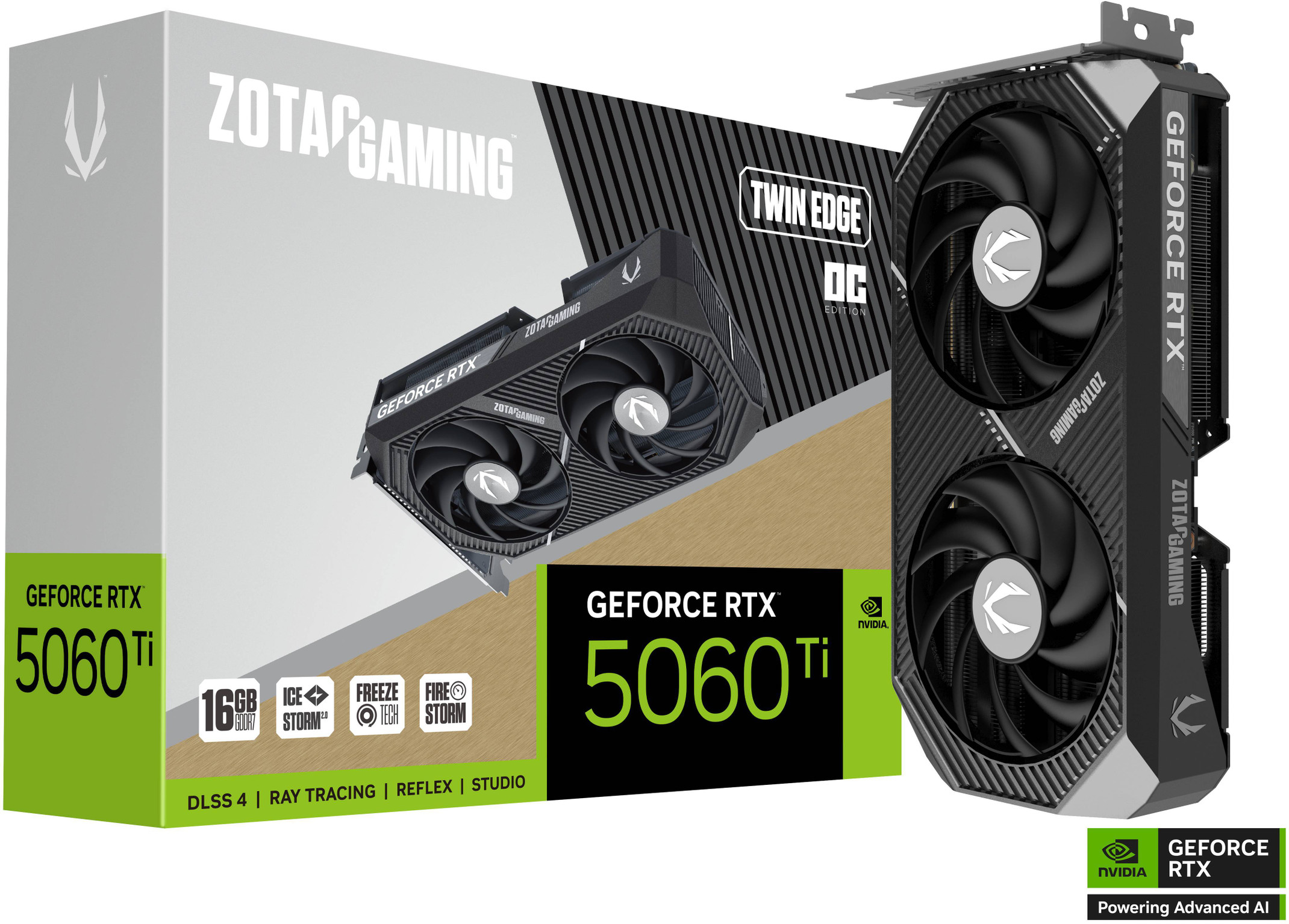 ZOTAC GAMING GeForce RTX 5060 Ti Twin Edge OC GDDR7 16 GB NVIDIA Chipset 128 bit 2602 MHz Graphics Card