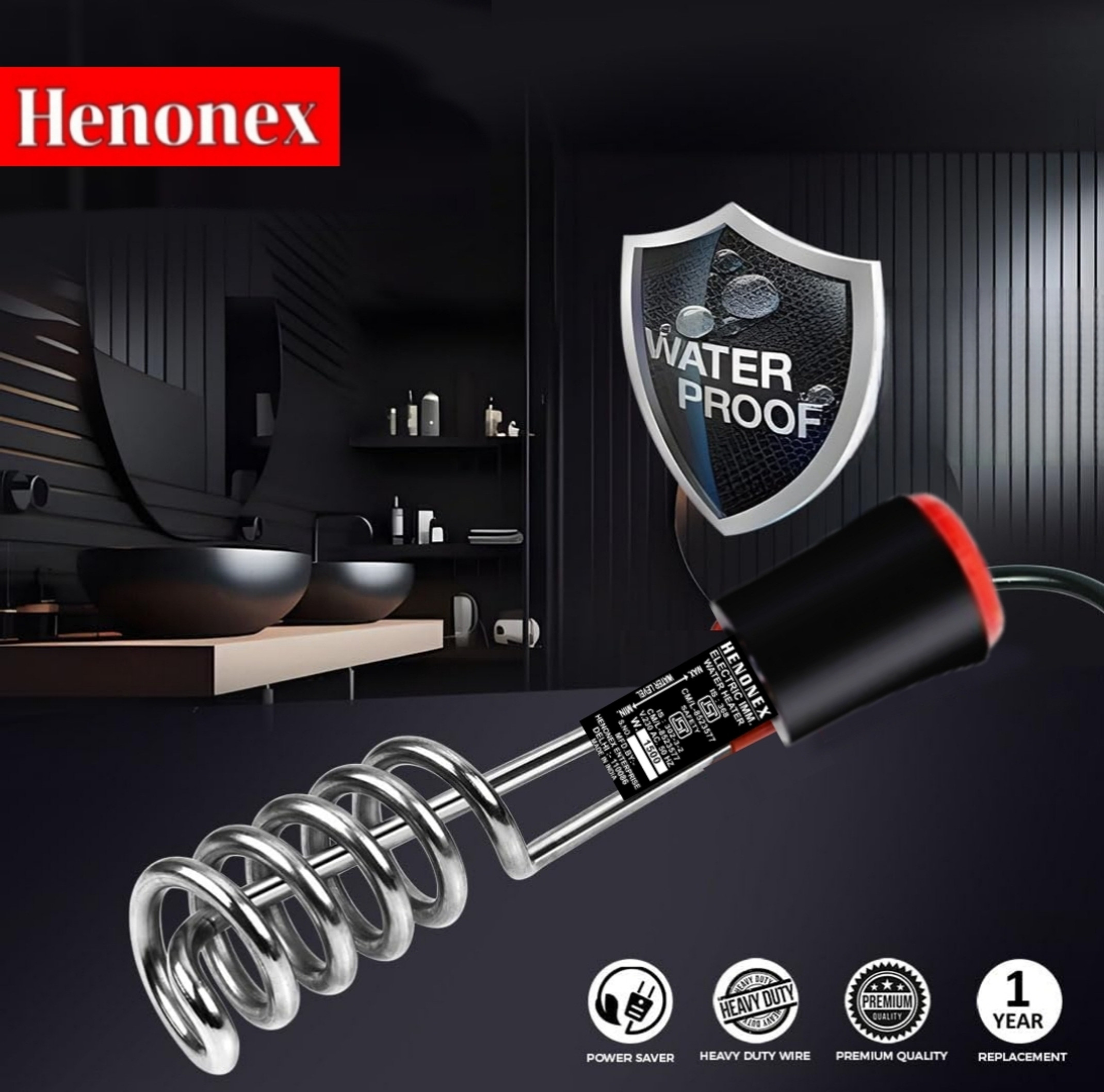 Henonex Rod 1500 W Immersion Heater Rod (Water)