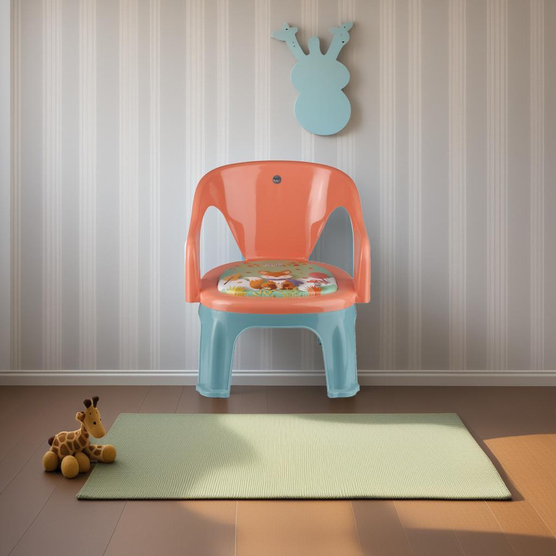 Sukhson India Plastic Chair (Finish Color - Orange, DIY(Do-It-Yourself))