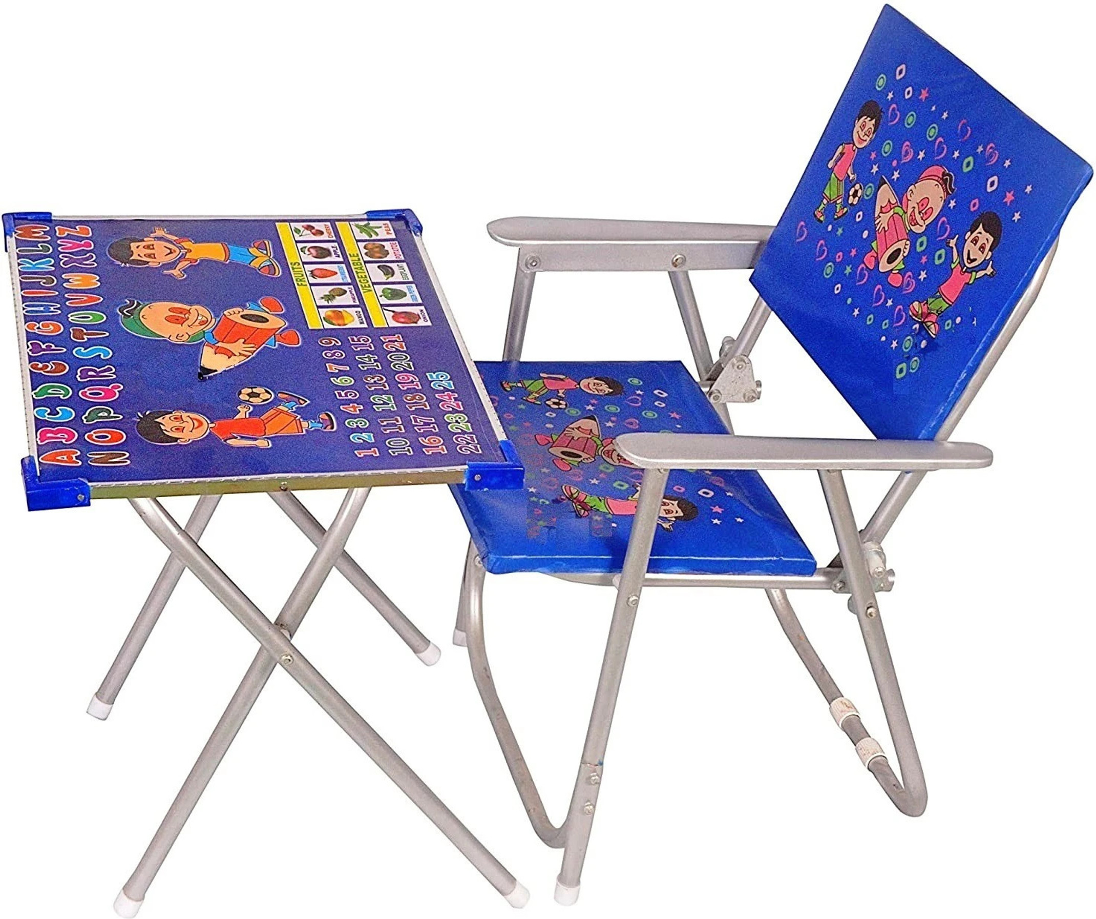 KANISHKA CREATIONS Kid’s Beautiful Study & Table Chair Metal Study Table (Finish Color - BLUE, Pre-assembled)