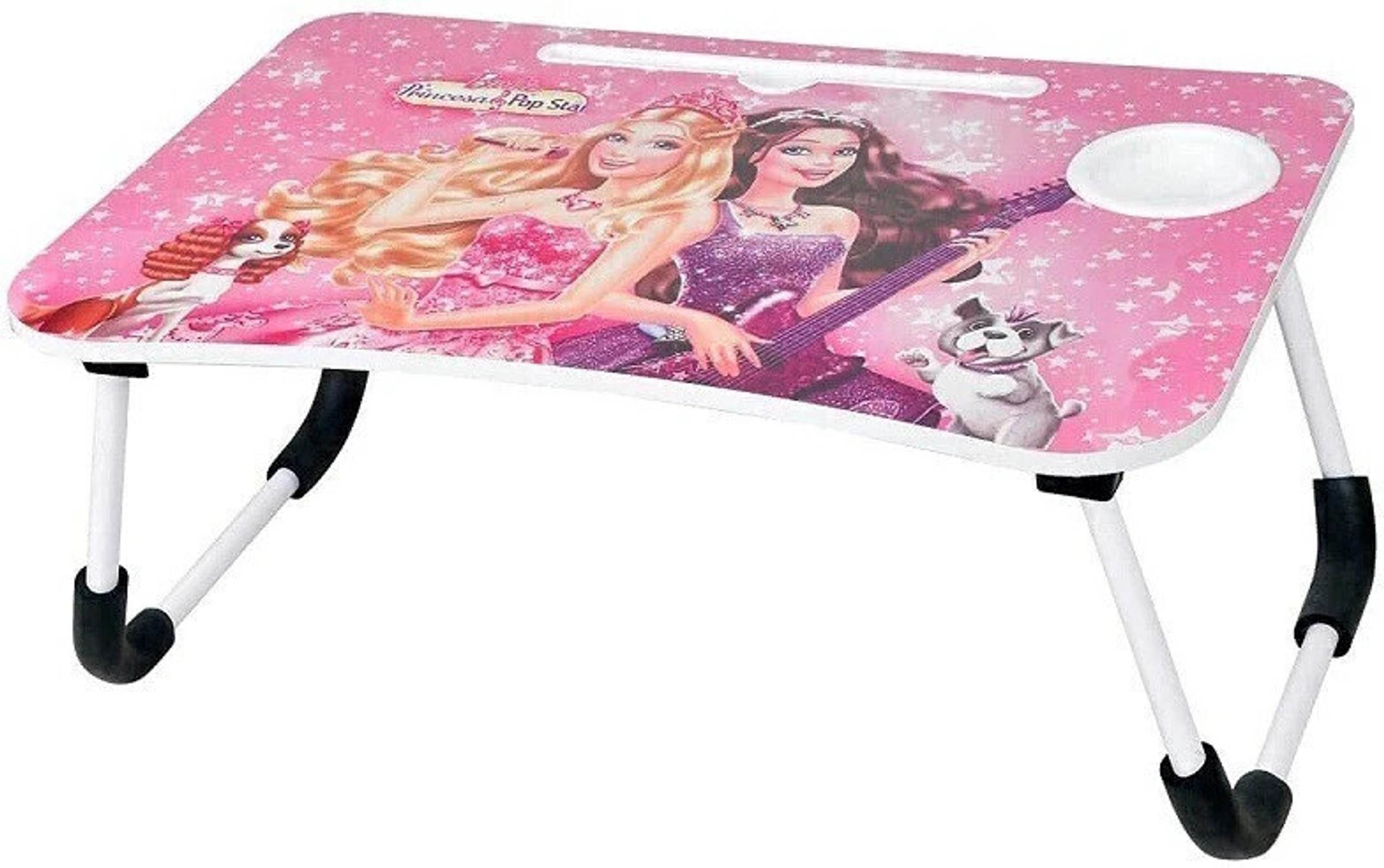 AVI CREATION Foldable Multipurpose Wood Portable Laptop Table (Finish Color - Pink, Pre Assembled)
