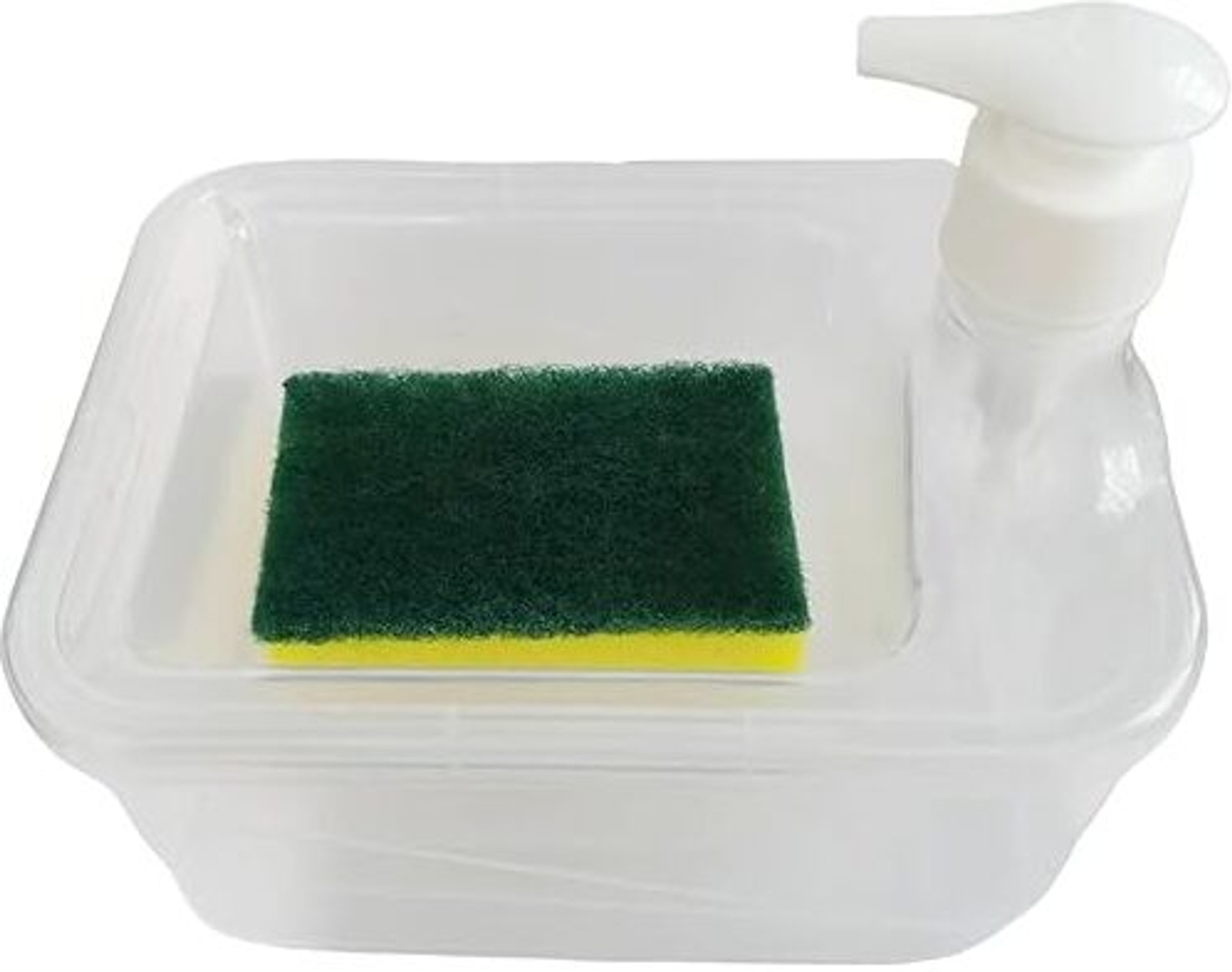 JAMBUVANTI Double Layer Square Liquid soap Dispenser with Pump and Sponge 1 L Liquid Dispenser (Multicolor)