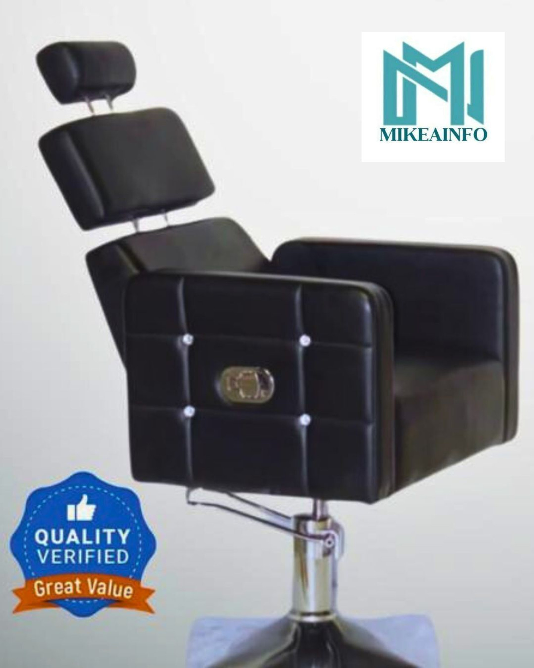 MikeaInfo Black 4 diamond chair With Designing adjustable 1 year warranty Styling Chair (Black)