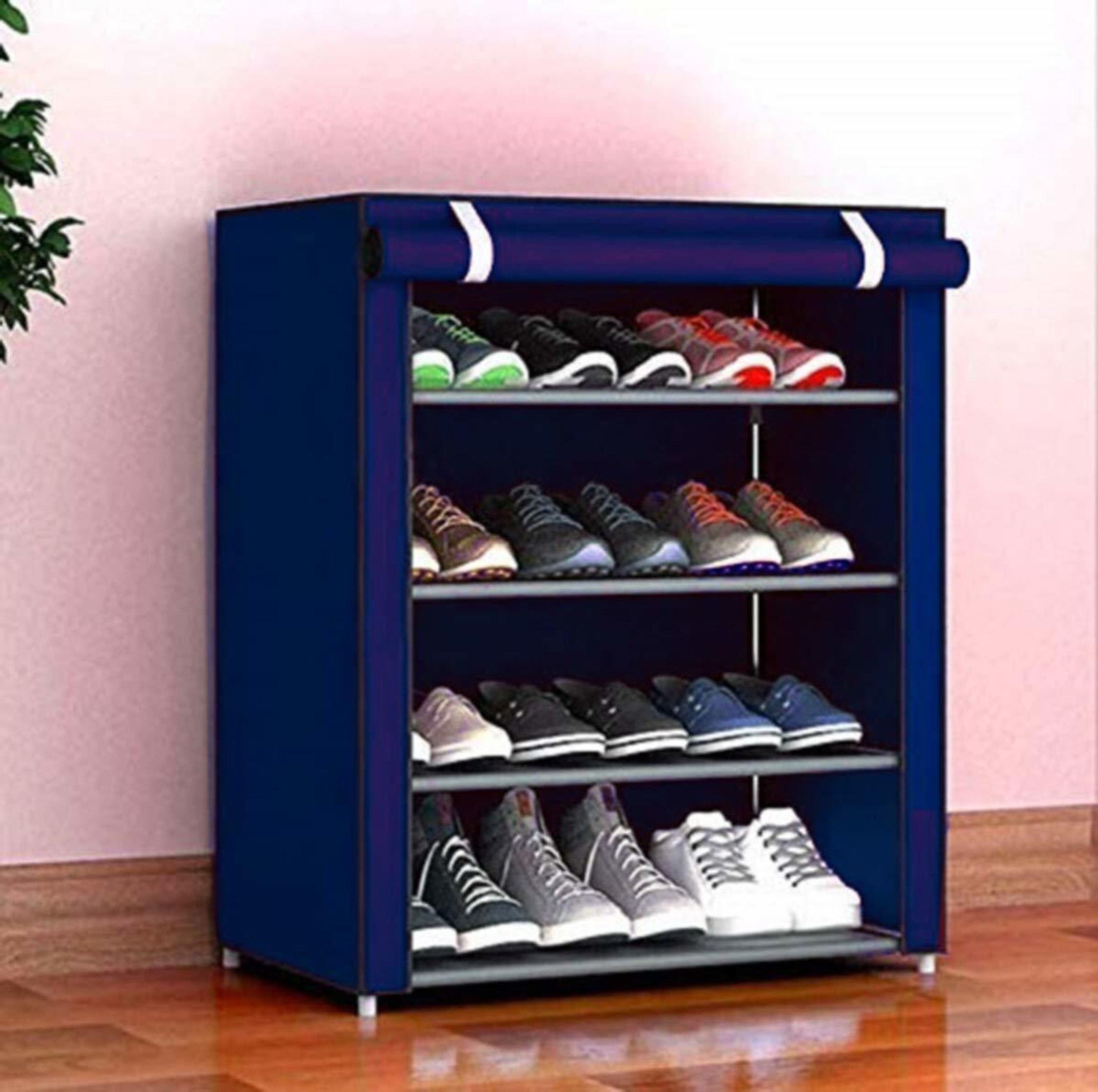 RJ CREATION GREENO PVC SHOE RACK Plastic Shoe Stand (BLUE, 4 Shelves, DIY(Do-It-Yourself))