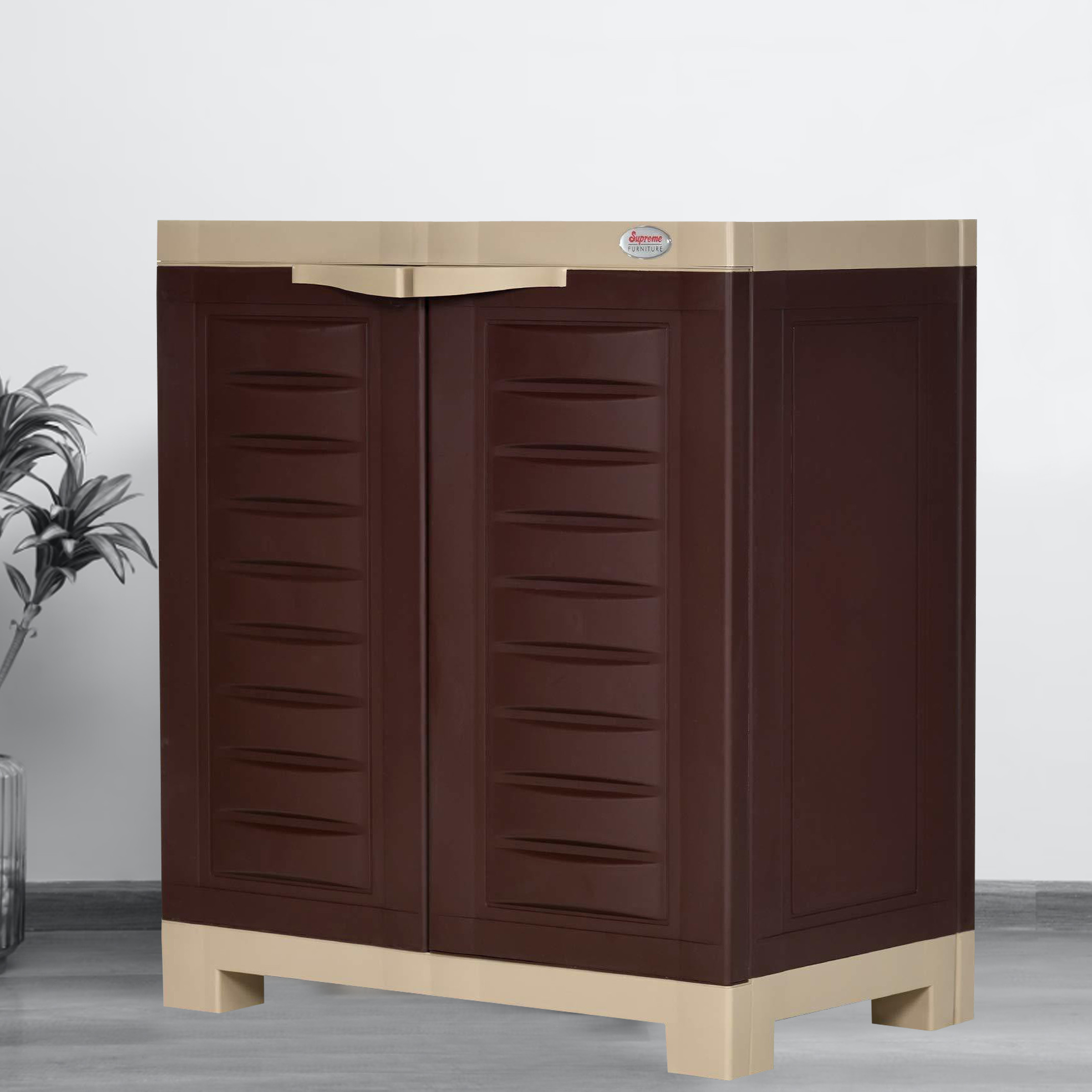 Supreme Fusion SR 1 for Home Small Size Plastic Shoe Rack (Dark Beige, Globus Brown, 3 Shelves, DIY(Do-It-Yourself))