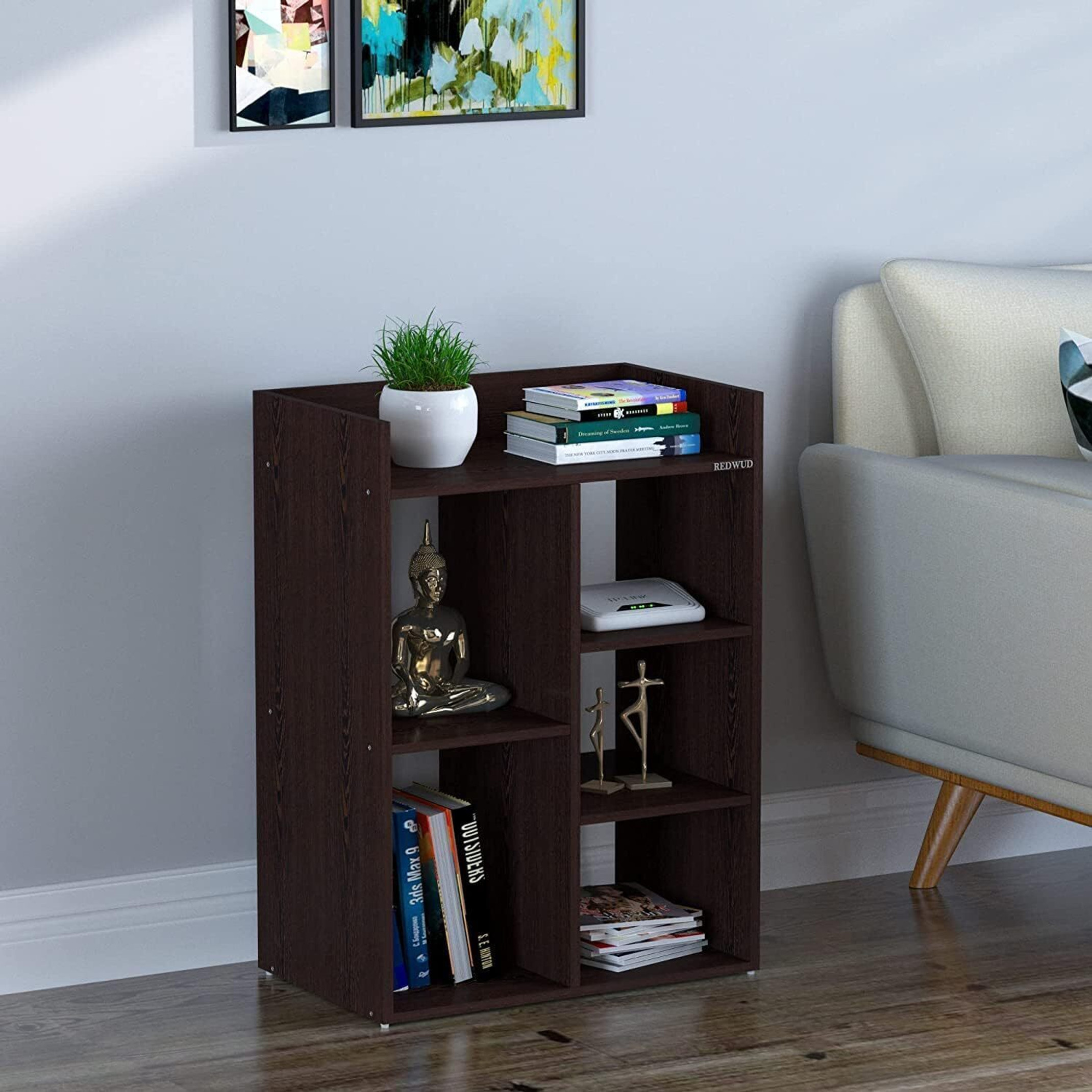 NE Furniture Engineered Wood Bedside Table: Sofa Side Table, End Table Engineered Wood Side Table (Finish Color - Brown, DIY(Do-It-Yourself))