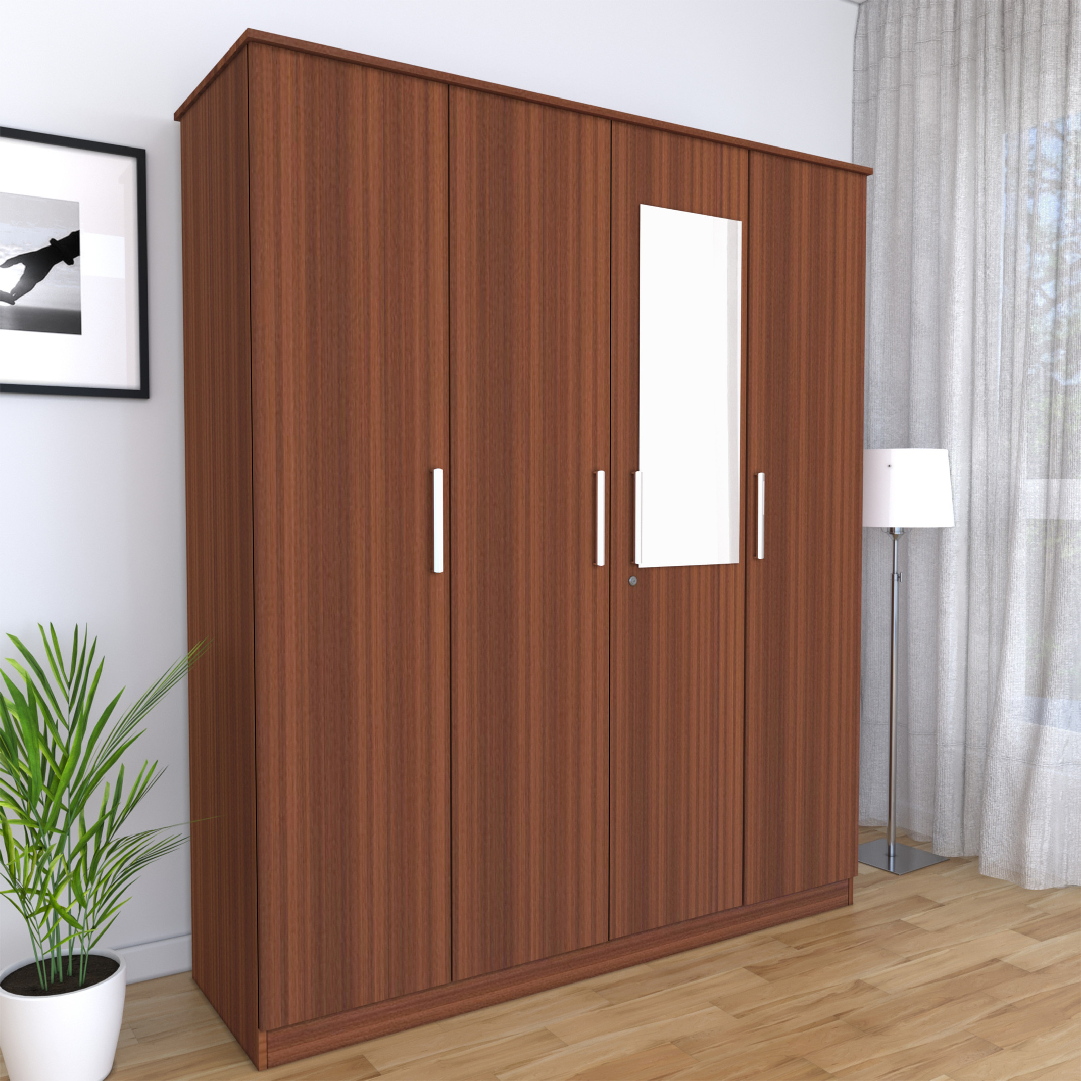 Flipkart Perfect Homes Engineered Wood 4 Door Wardrobe Price in India - Buy Flipkart Perfect Homes Engineered Wood 4 Door Wardrobe online at Flipkart.com