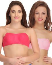 Clovia Clovia Pack Of 2 Non Padded Wirefree Bra In Poly Cotton & Lace Women  Bandeau/Tube Non Padded Bra - Buy Multicolor Clovia Clovia Pack Of 2 Non  Padded Wirefree Bra In