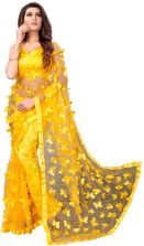 Buy Aarvi Creations Embroidered Bollywood Net Yellow Sarees Online @ Best  Price In India