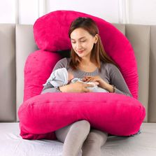 ANVANSA ultra soft j shaped pillow Microfibre Polyester Fibre