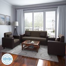 Flipkart Perfect Homes Crete Leatherette and Fabric 3 1 1 Sofa