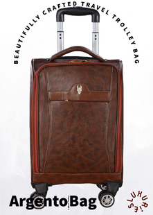 Krishiv Wheel Leather Trolley Bag Suitcase for Men Women Unisex