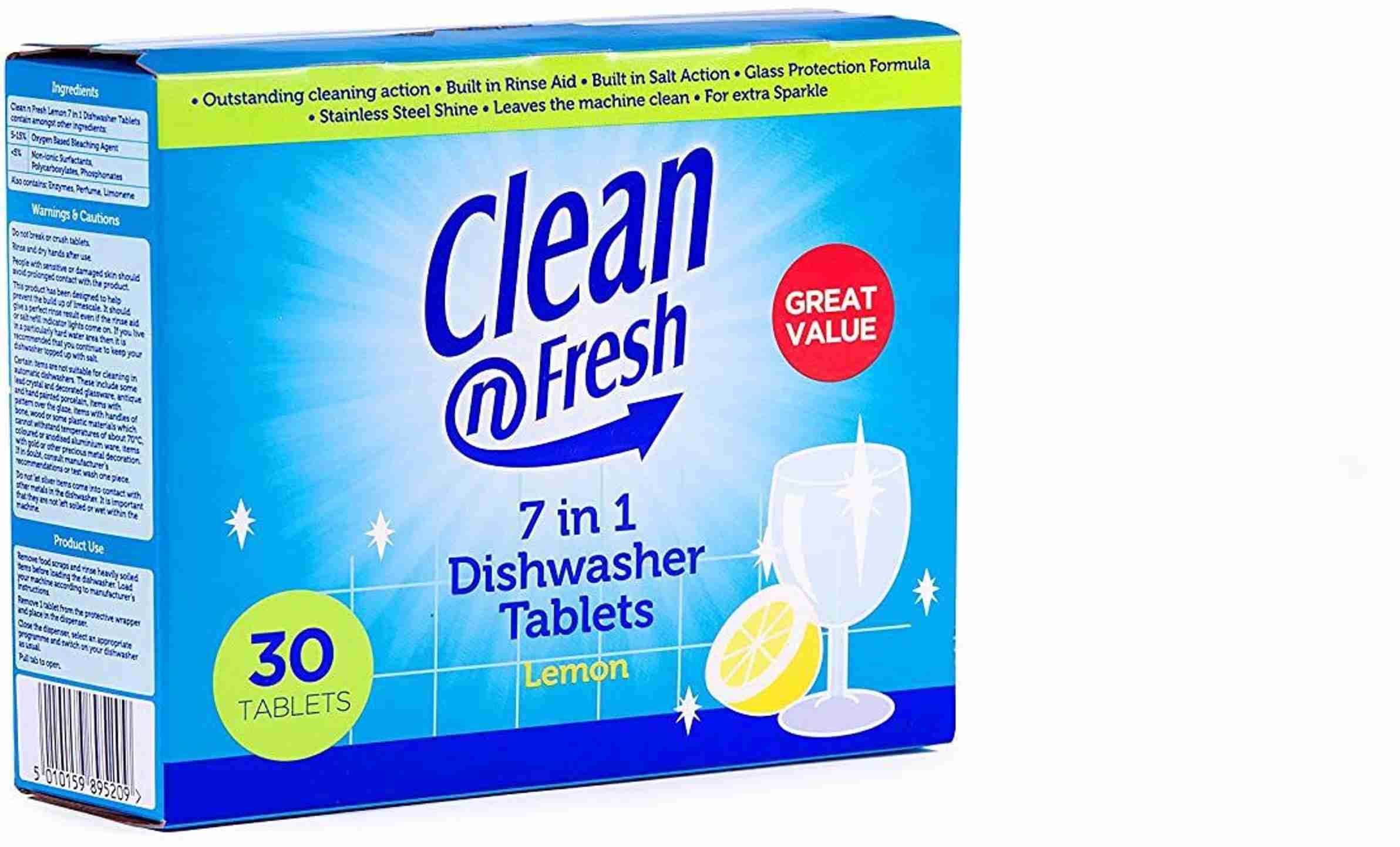 McBride Clean n Fresh 7 in 1 Dishwasher Tablets Lemon Dishwashing ...