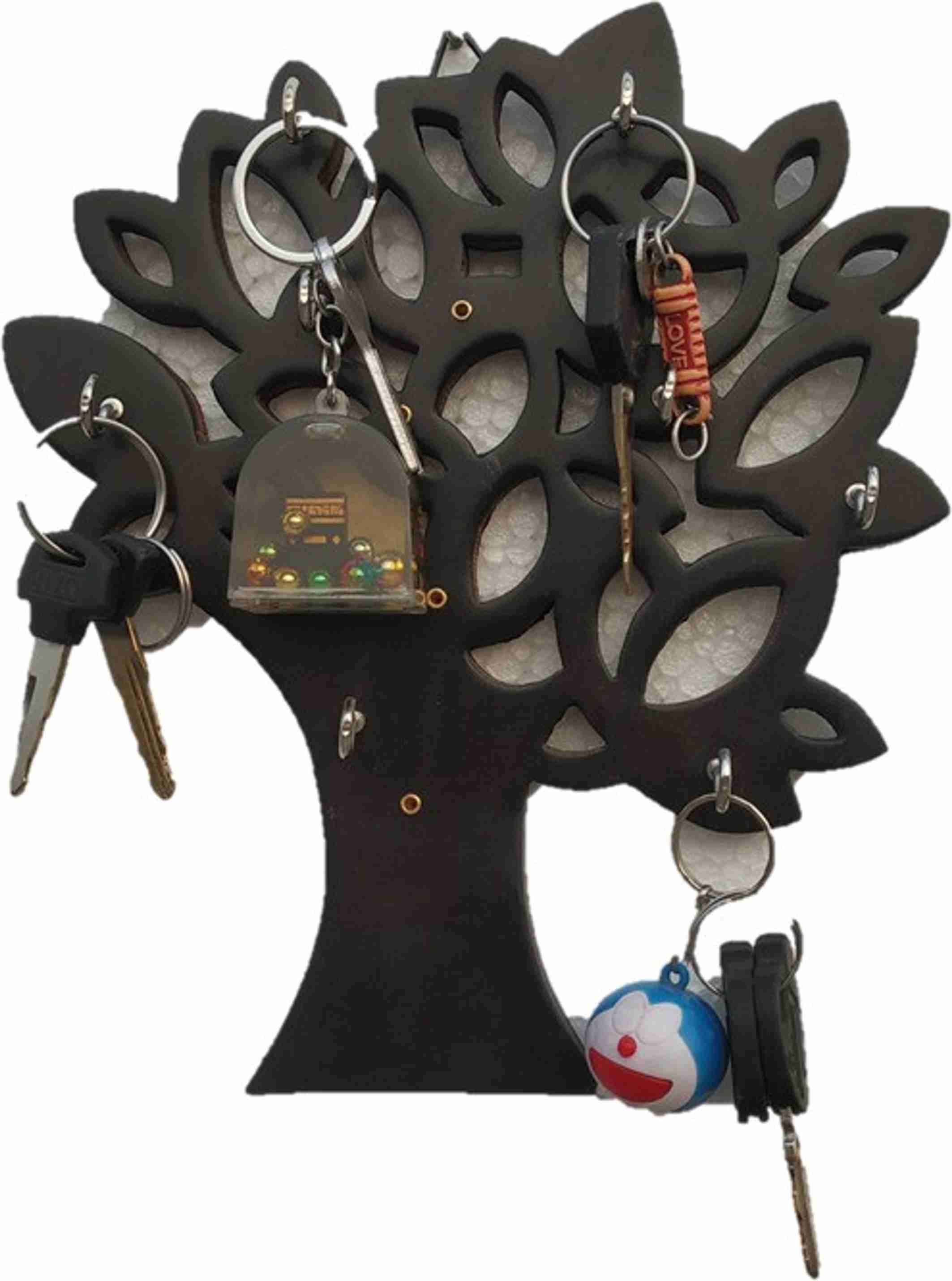 OnlineCraft Wooden Wall mount Floating key hanging tree design key ...
