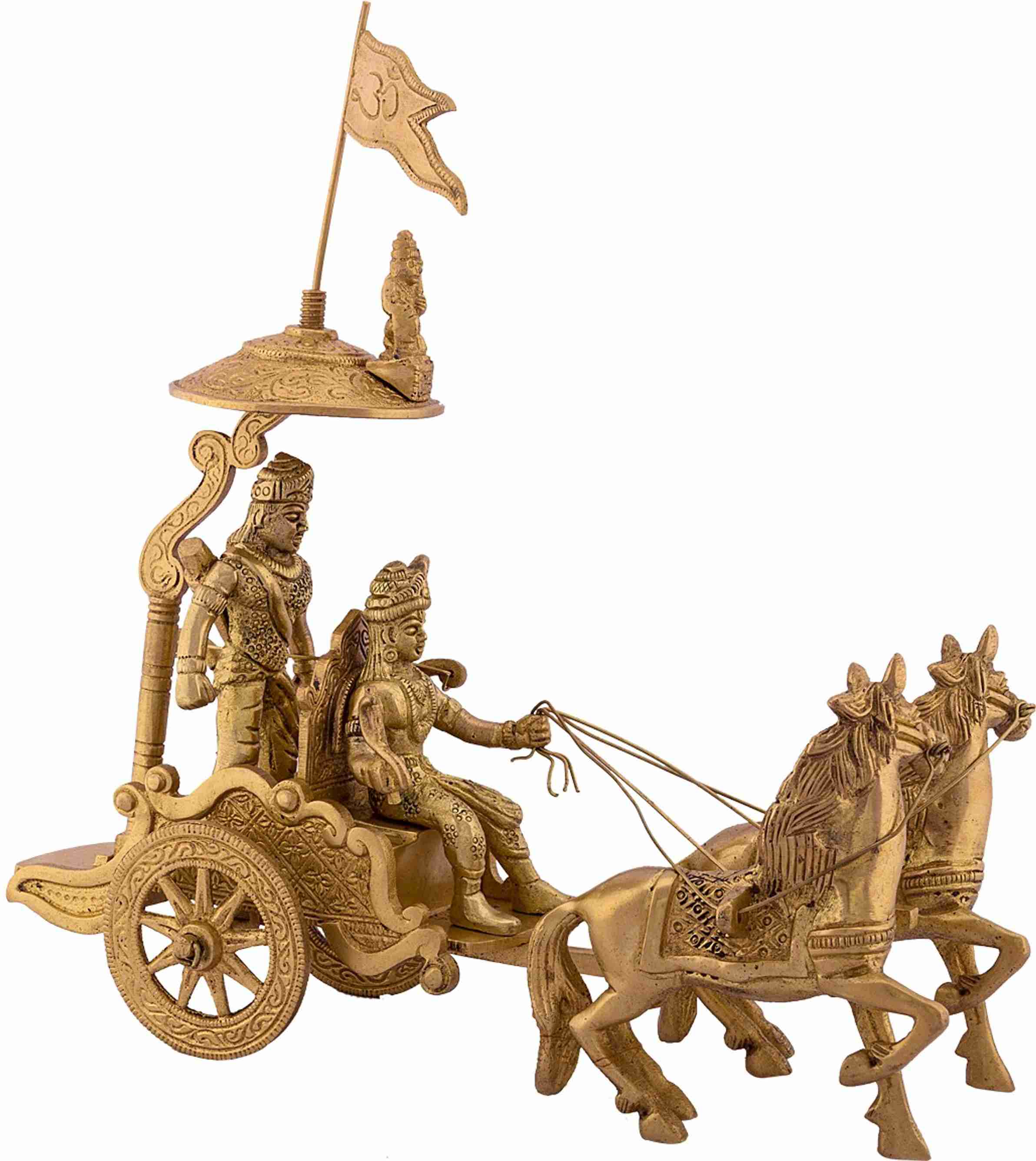 MANGAL Brass Arjun Rath with Flag 9
