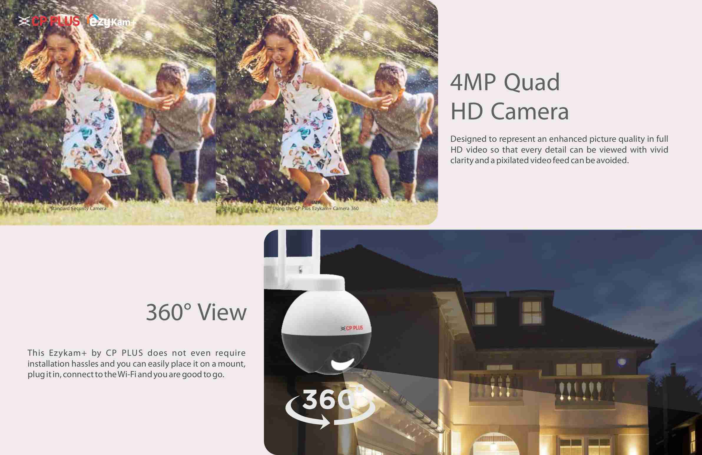 CP PLUS CP PLUS CP-Z43A 4MP Wi-Fi Full Colour PT Camera with 360? View ...