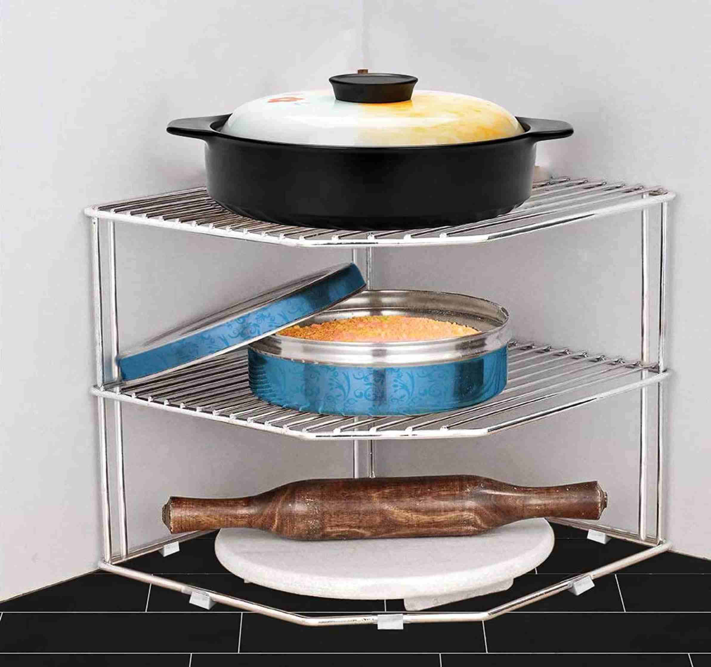 Kitchen Badha Rack AADITYA Chakla/Belan Kitchen Rack Steel Stainless Steel Multipurpose 2 ...
