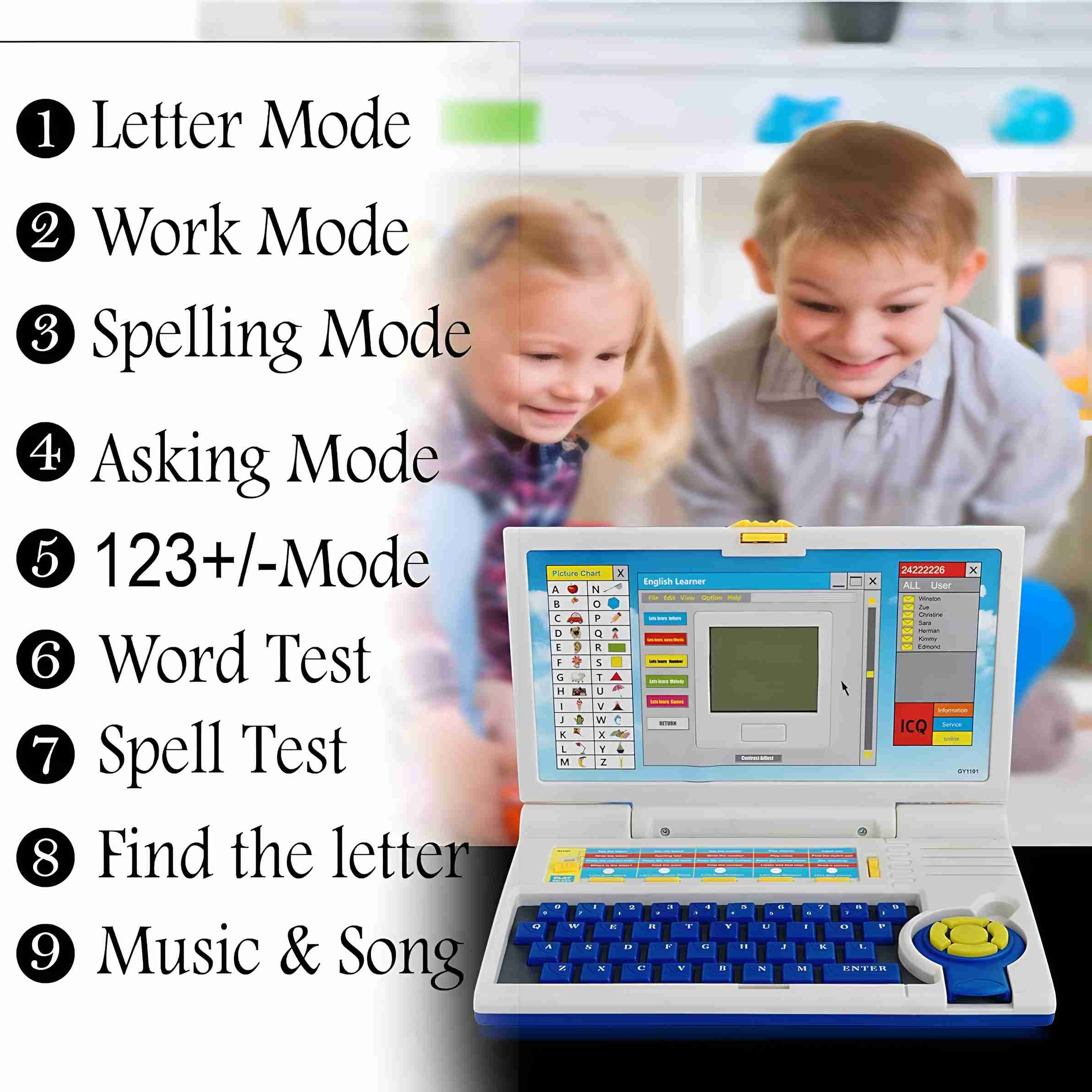 Mahi Zone Educational English Learner Laptop with Mouse for Kids 20 ...