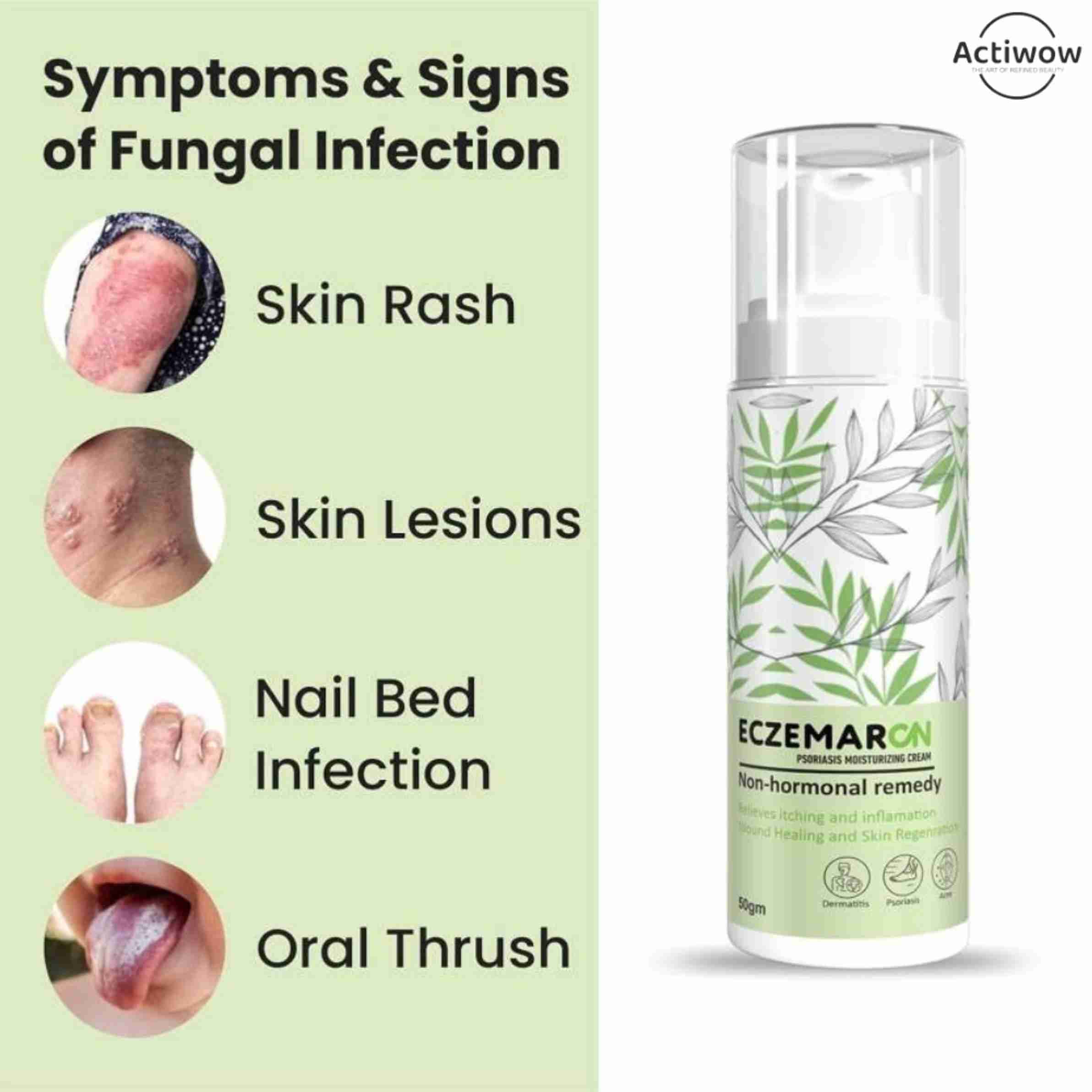 ACTIWOW Eczemaron Fungal Relief for Eczema – Soothing Cream for Itchy ...