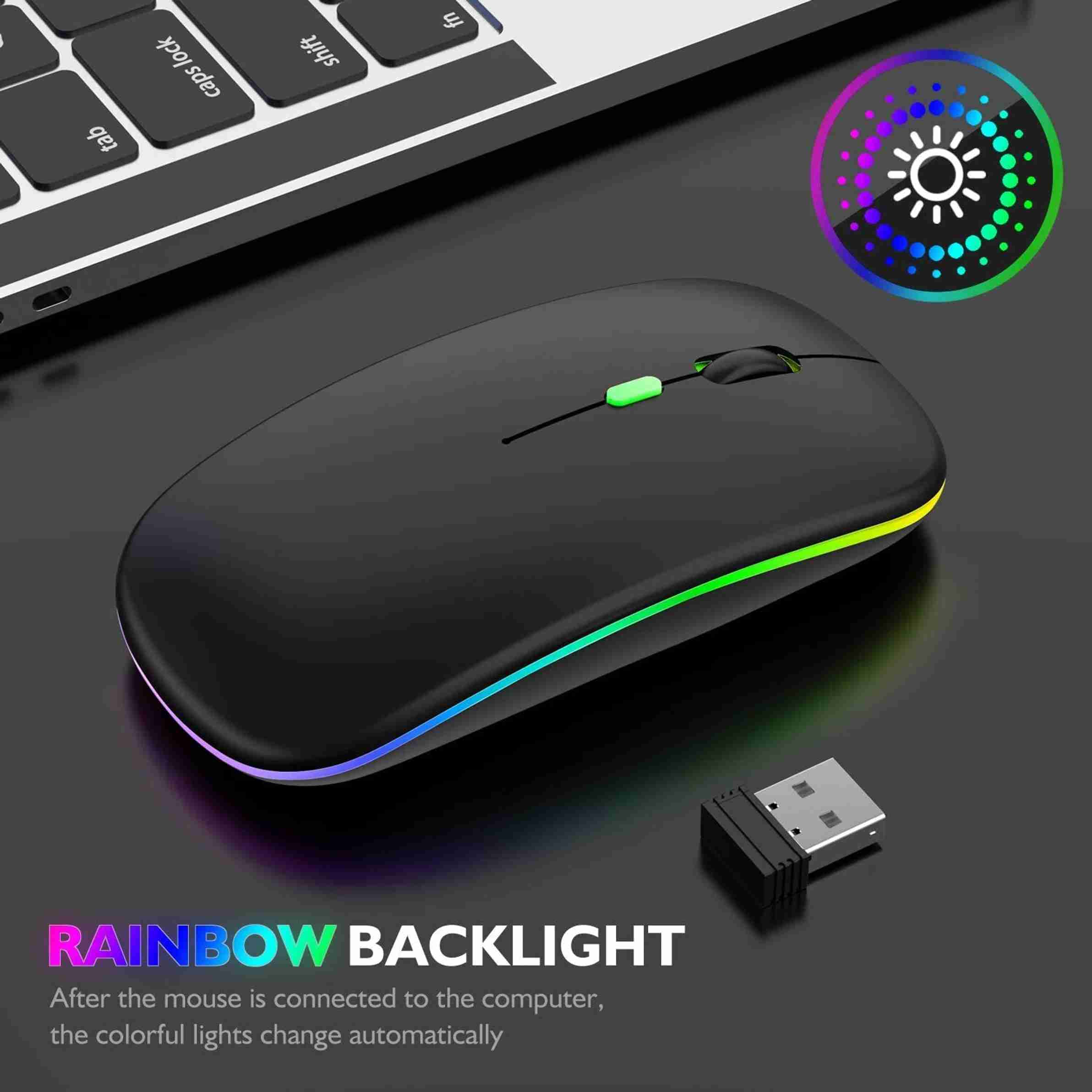 Usb Optical Led Verilux Wireless Bluetooth Mouse, Slim Mouse 2.4G Portable USB Optical ...