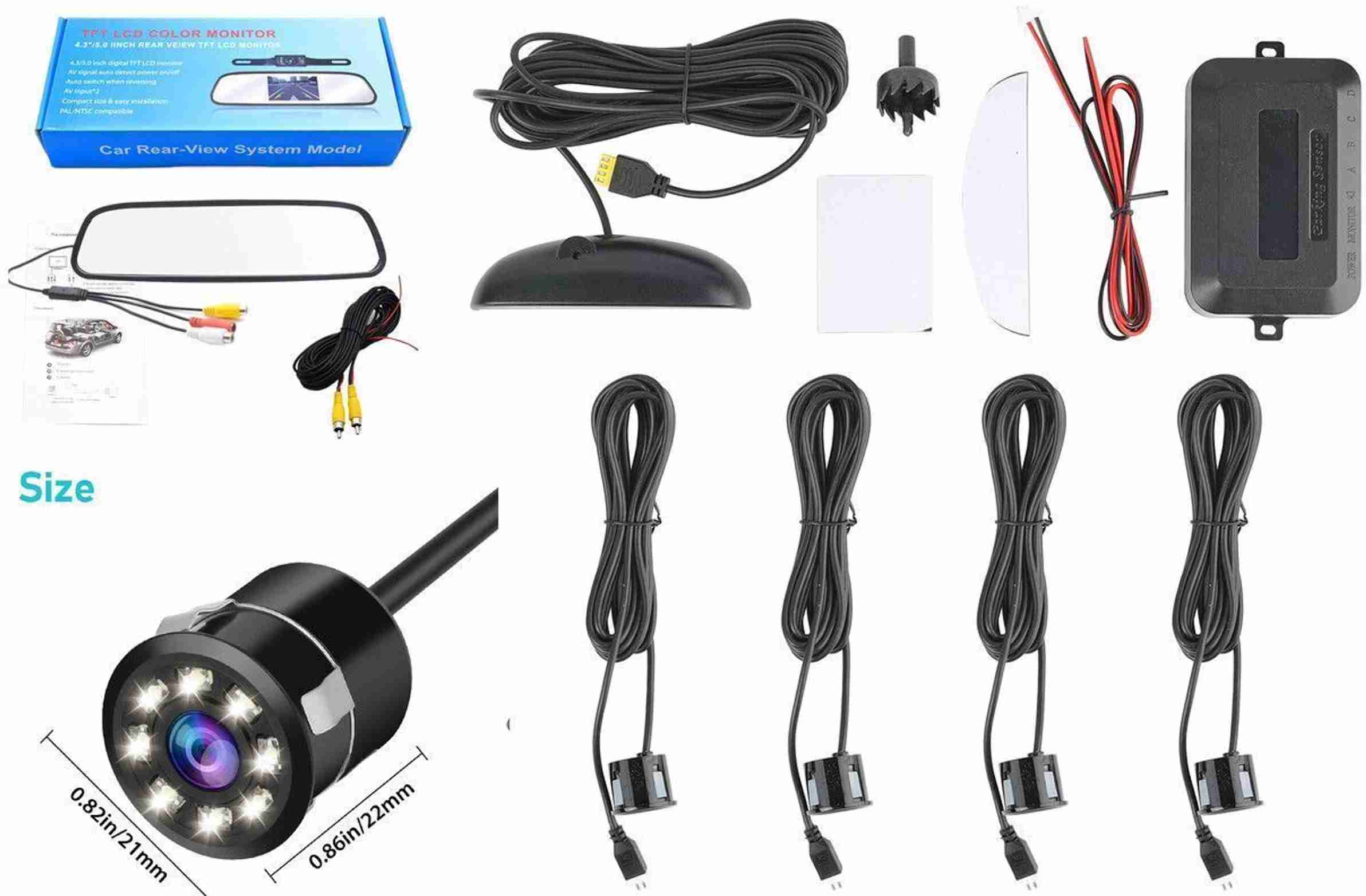 MOTOROYS Car Monitor with Reverse Parking Camera and Sensor For Ind-igo ...
