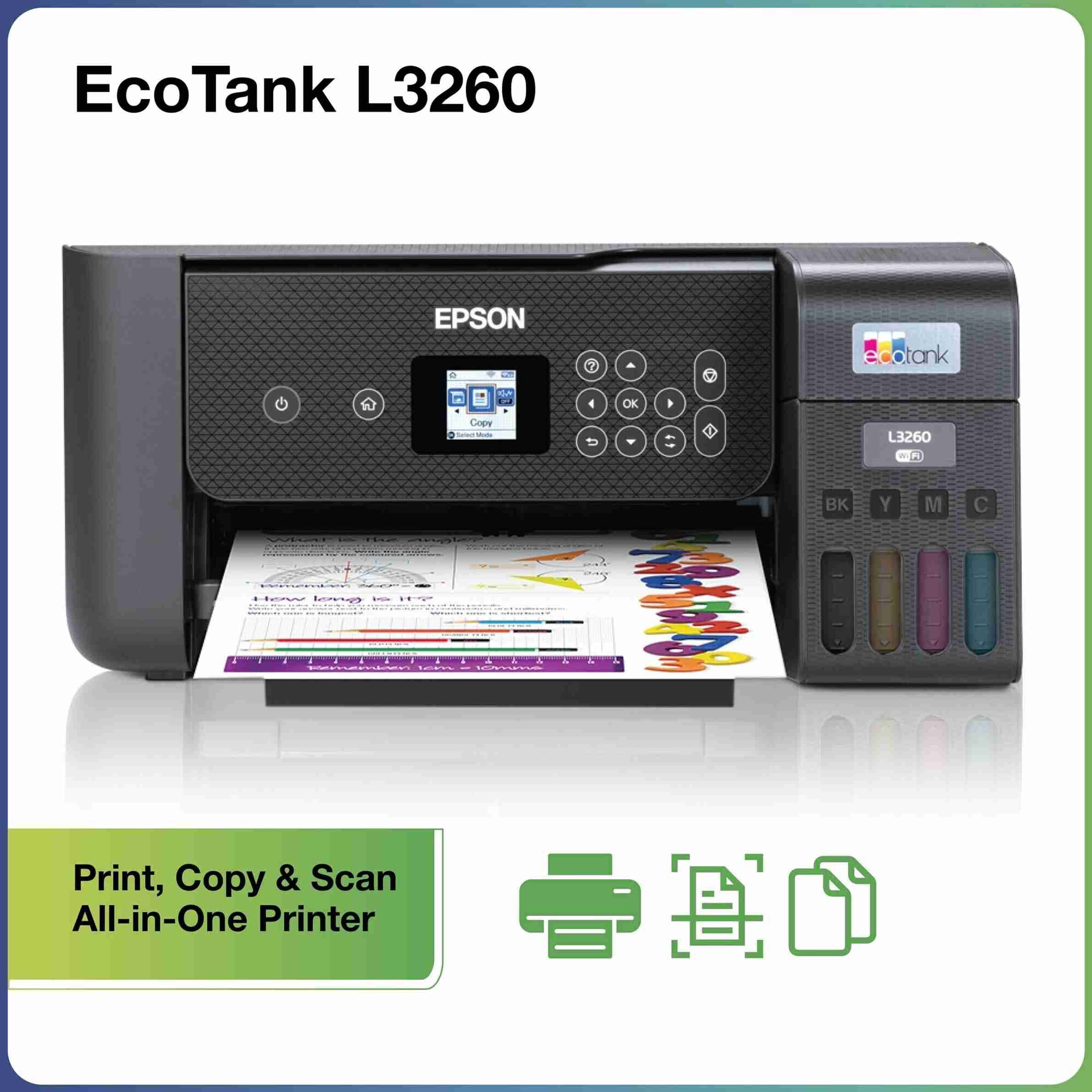 Epson Eco Tank L3260 Multi-function WiFi Color Ink Tank Printer with 1 ...