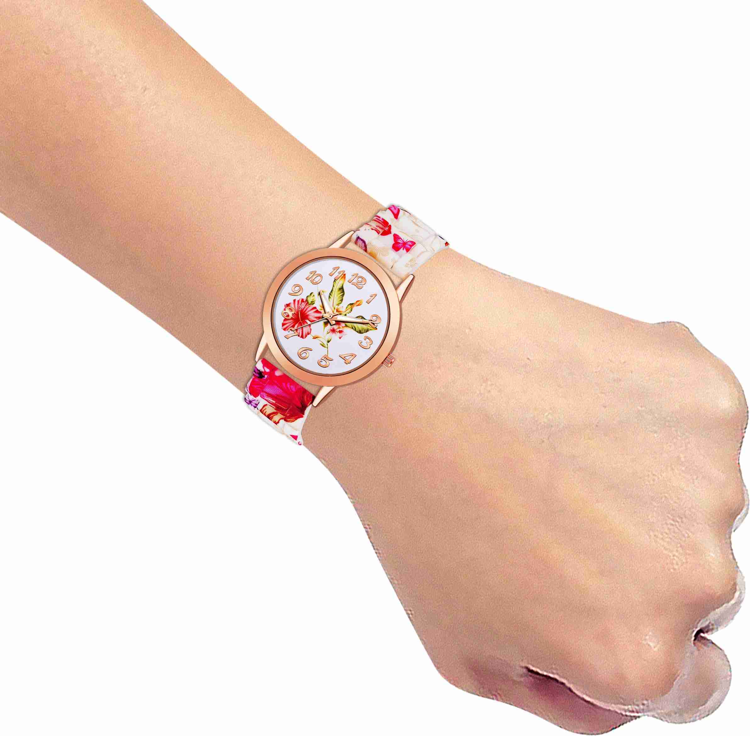 Wanton Watch WANTON pretty Flower Flower design on dial and strap unique watch for ...