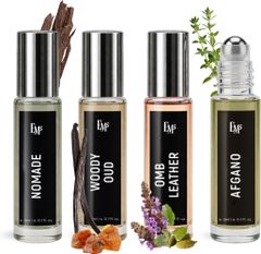 BERGAMOT BEAUTE Discovery Set|4x3ml|Woody & Musky Notes|Long Lasting Perfume - 12 ml For Men