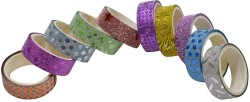 imtion 24 Pcs Glitter design tape Colorful Decorative Adhesive