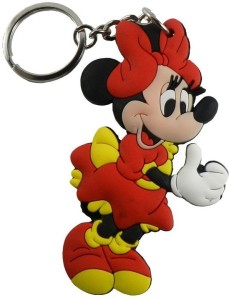 Minnie Mouse Character Pink Rubber Key Chain