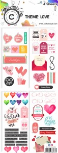 Craft Greetings Love Tag / Element sheets for Scrapbooking  and Handmade Projects 6 By 6 Inches 350 gsm Craft paper - Craft paper