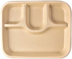 Chuk BioDegradable Disposable and Eco-Friendly Meal Tray (3 Compartment) –  Set of 25