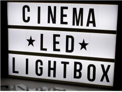 Happy Gift Mart USB or Battery Powered A4 DIY Cinema Light Box 96 Letters &  Numbers. A4 Size Message Box with 96 Letters Numbers and Symbol Option.  Size of letter - L 