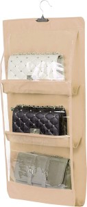 Homeleven Handbag Purse Clutch Organizer Dustproof Bag Holder Wardrobe  Closet with 6 Pockets 1 Piece