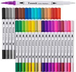 Ohuhu Art Markers Dual Tips Coloring Brush Fineliner Color Pens, 60 Colors  of Water Based Marker for Calligraphy Drawing Sketching Coloring Book  Bullet Journal Art Christmas Back To School Gifts - Art
