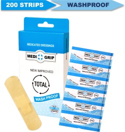 Buy Leeford Septiplast Wash Proof Bandage 200 Strips - Antibacterial, Flexible, Skin Color Adhesive Band-Aid for Kids & Adults, Latex Free and  Hypoallergic